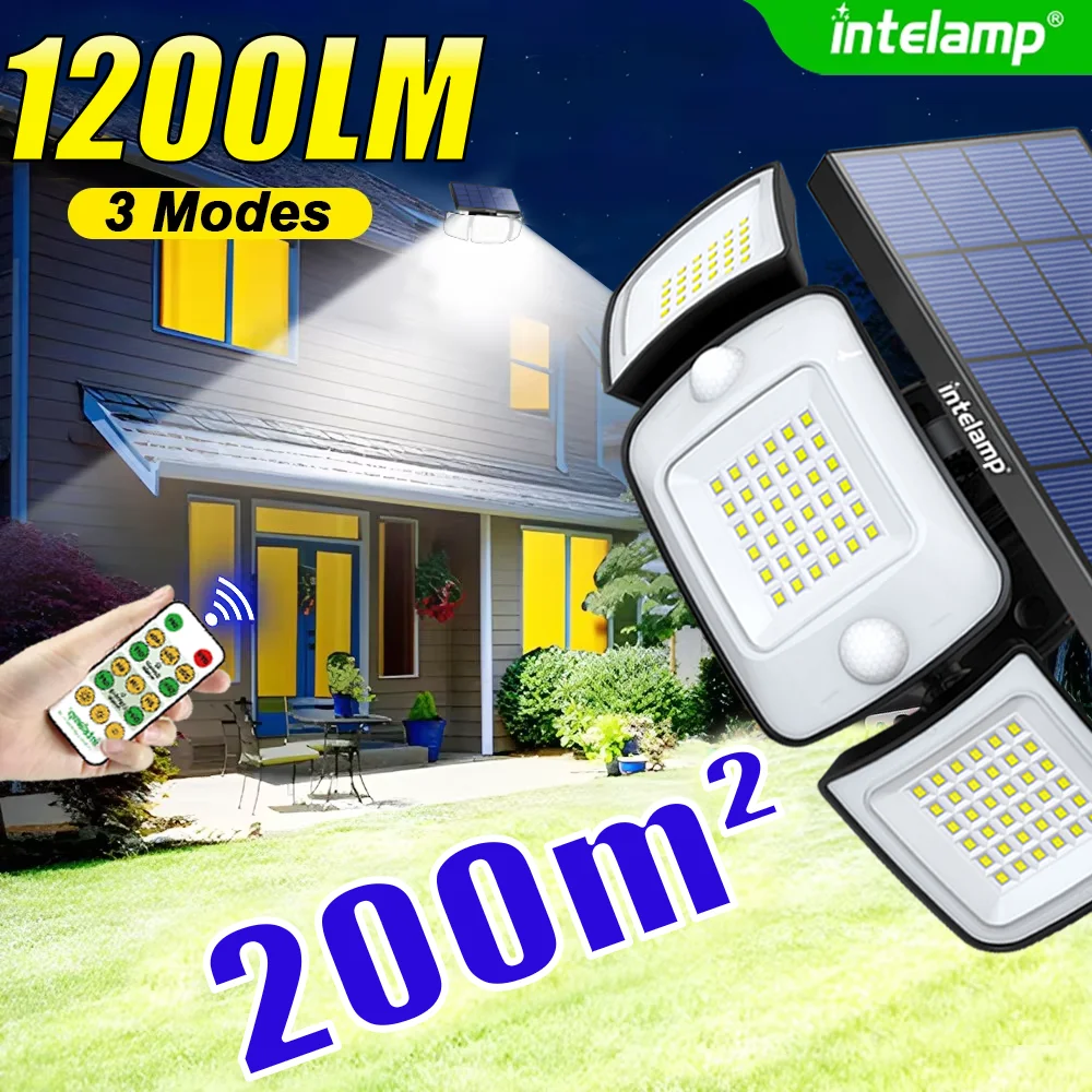 

1200LM Solar Led Light Outdoor Powerful Outdoor Motion Sensor Solar Lamp Waterproof Garden Street Lamp Sunlight for Patio Path
