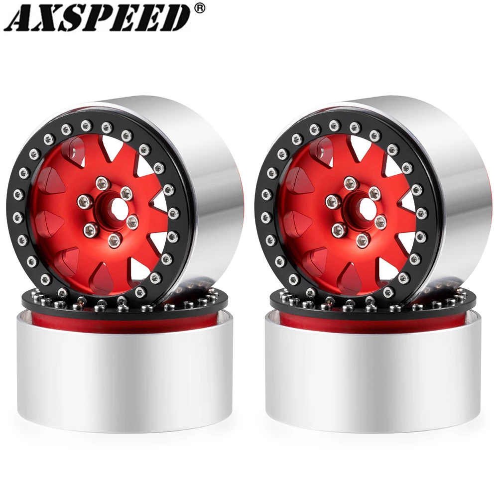 

AXSPEED 4PCS 2.2Inch Beadlock Wheel Rims Hubs 35mm Width for 1/10 RC Crawler Axial SCX10 90046 Wraith D90 TRX4 TRX6