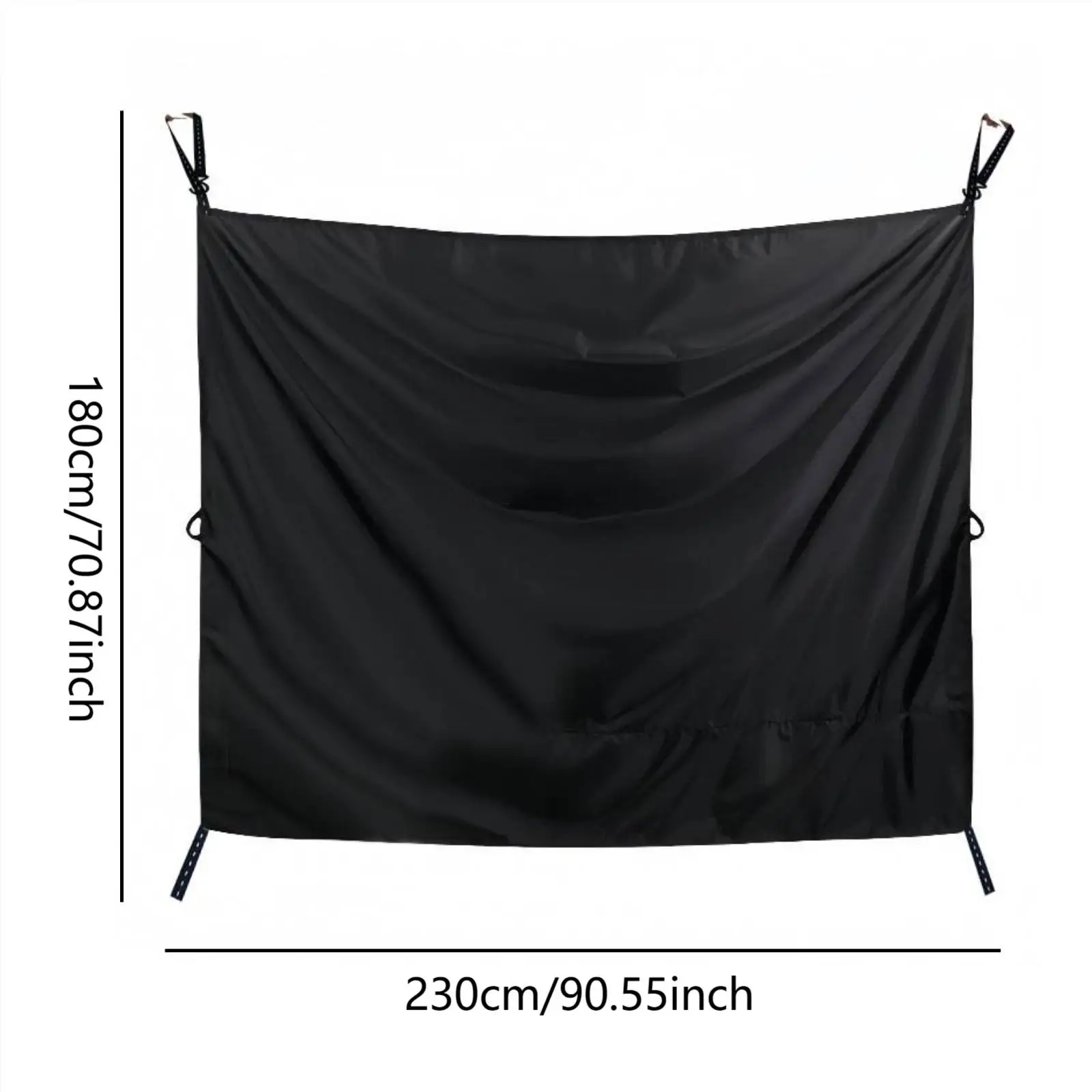 Black Oxford Car Divider Curtain Adjustable Rear Door Sun Protection Shade for SUV Van Truck Reading Sleeping