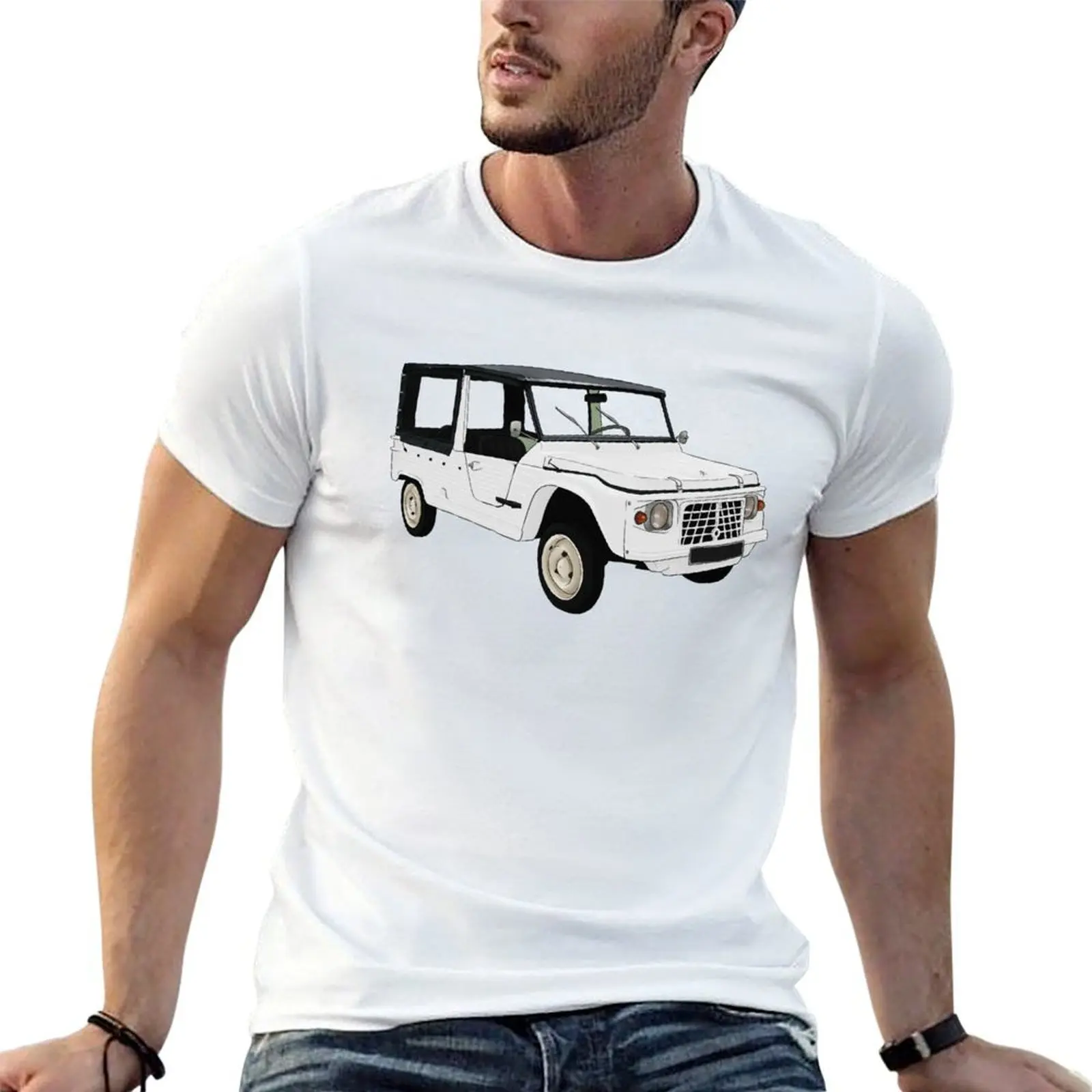 white mehari 74 T-Shirt Casual Fashion Short Sleeve Cotton T-Shirt