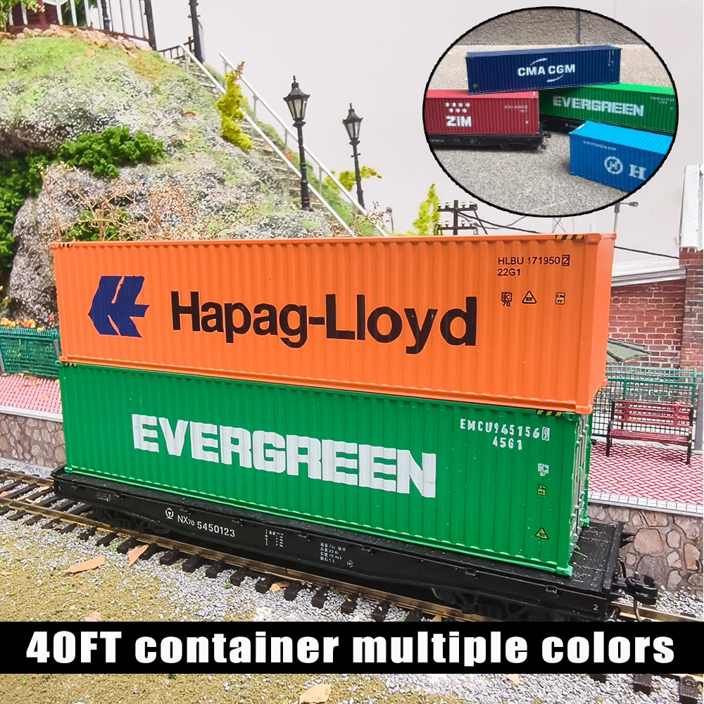 

HO Scale 1:87 40FT Miniature Shipping Container Railway Train Container Model Hobby ABS Cargo Box For Collection Craft Gift 1PCS