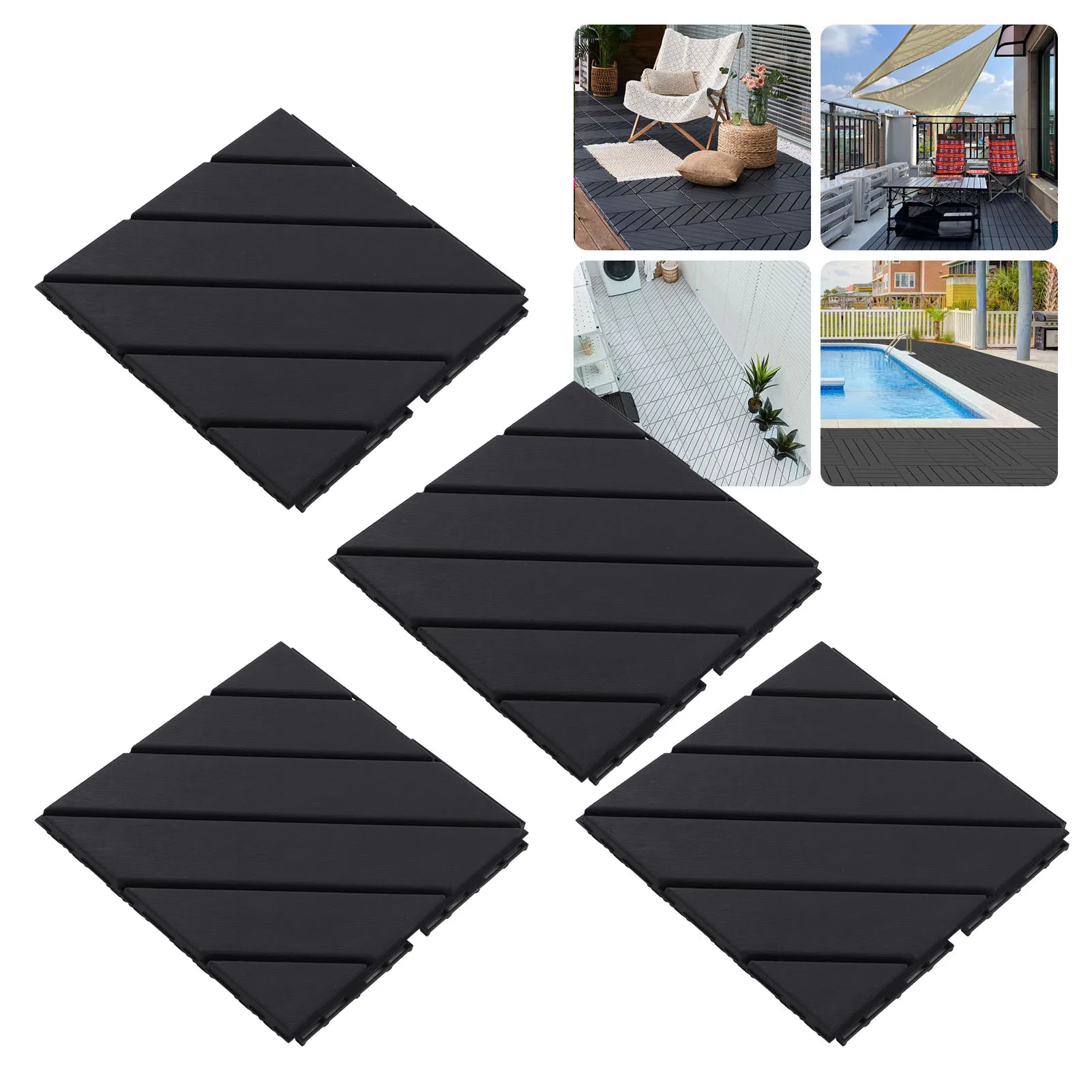 

Plastic Decking Tile Plastic Outdoor Flooring PP Easy Cleaning Waterproof Lightweight Simple Installation for Bathroom