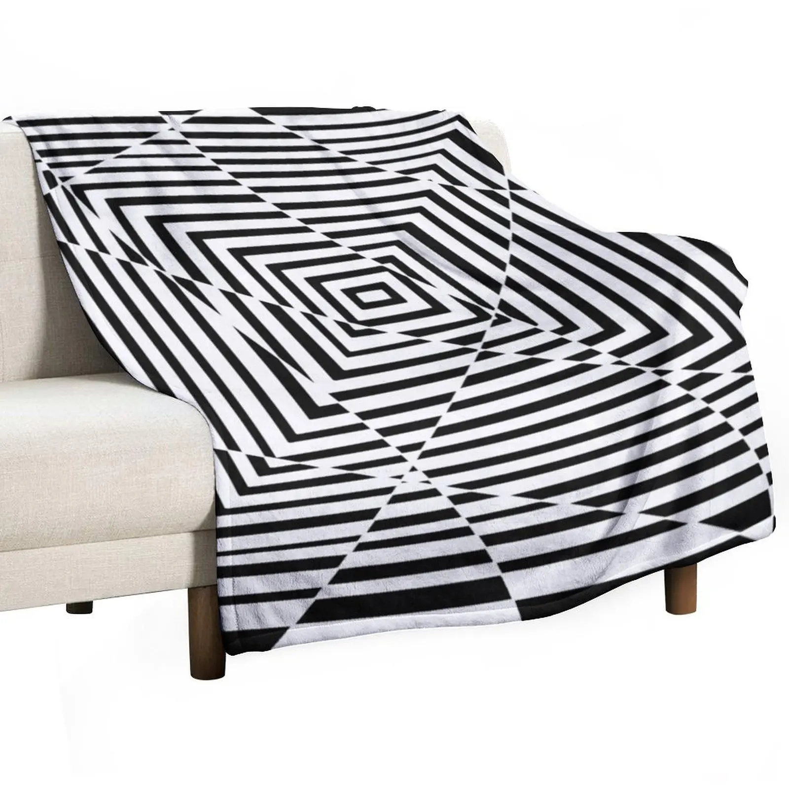 Optical Illusion Throw Blanket Plush Cute Plaid Travel Blankets