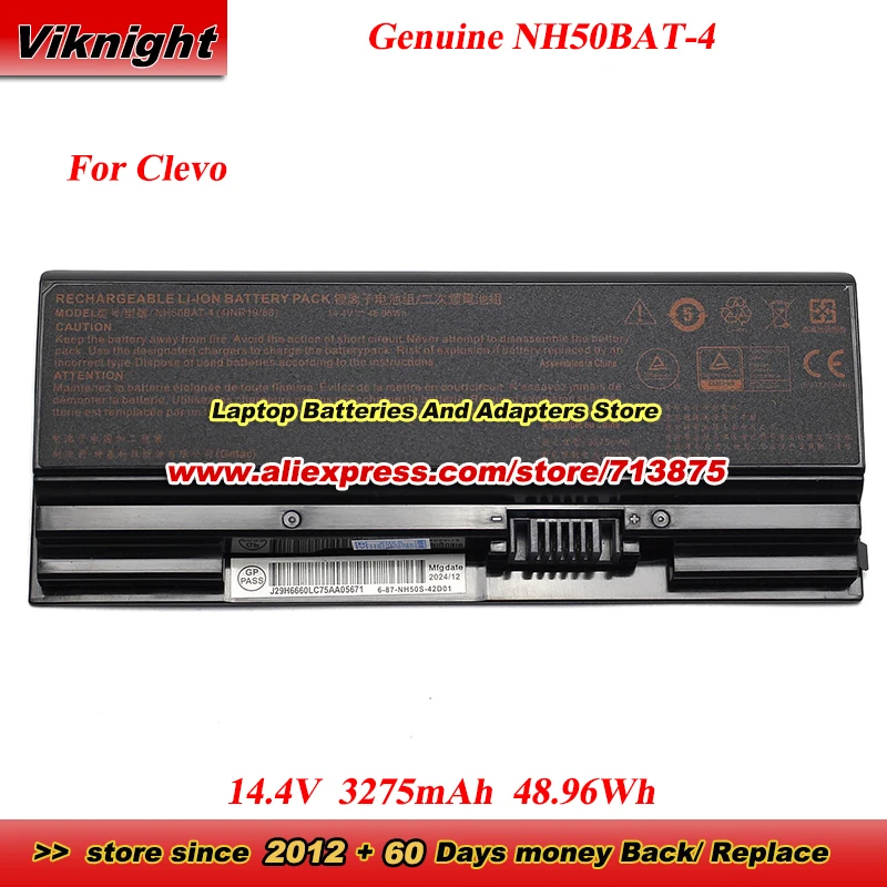 حقيقية NH50BAT-4 بطارية 14.4V 48.96Wh ل Clevo NH55RCQ NH58RHQ NH70RCQ Hasee G7-CT7NA G8-CT7NA G7M-CT7NA G7T-CU7NS T3 T3TI
