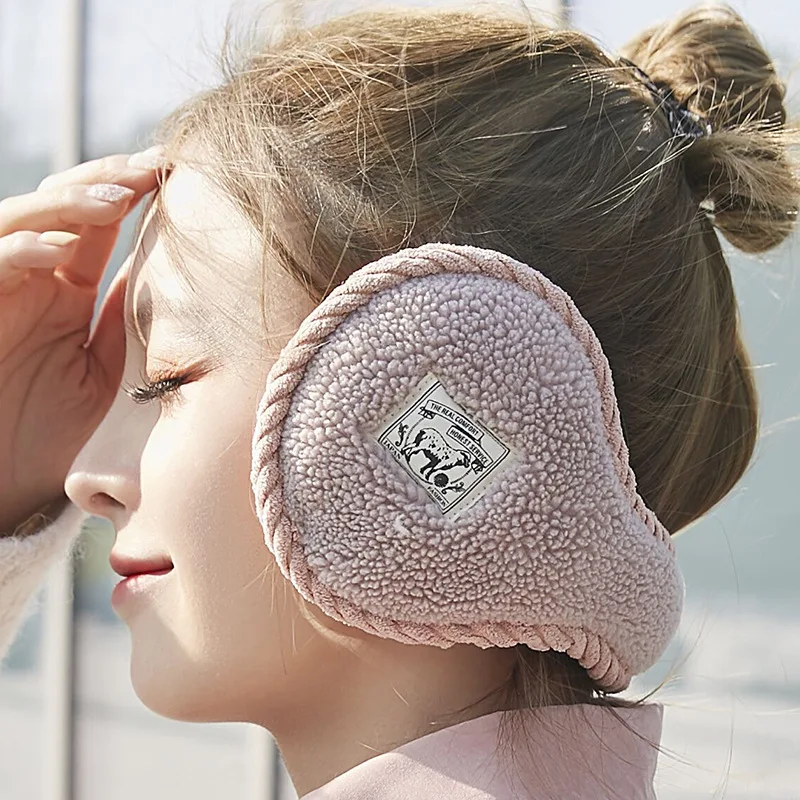 厚いぬいぐるみイヤーウォーマー女性の韓国スタイル冬用耳カバー暖かいかわいい男性の耳保護アクセサリーファッショナブルな帽子