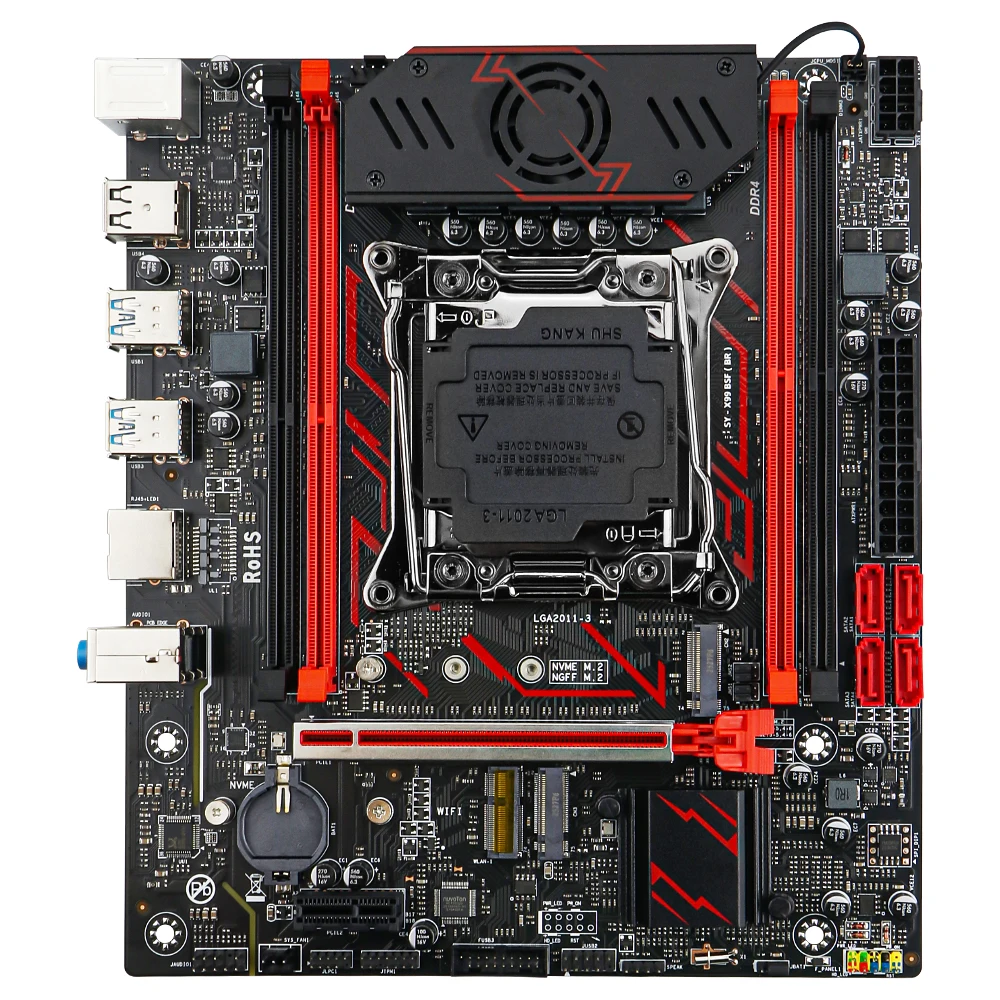 SOYO X99 kit de placa base para juegos LGA2011-3 Xeon E5 2680 V4 CPU 16GB(8GBX2) DDR4 RAM M.2 NVME SATA3.0 compatible con interfaz TPM 2,0