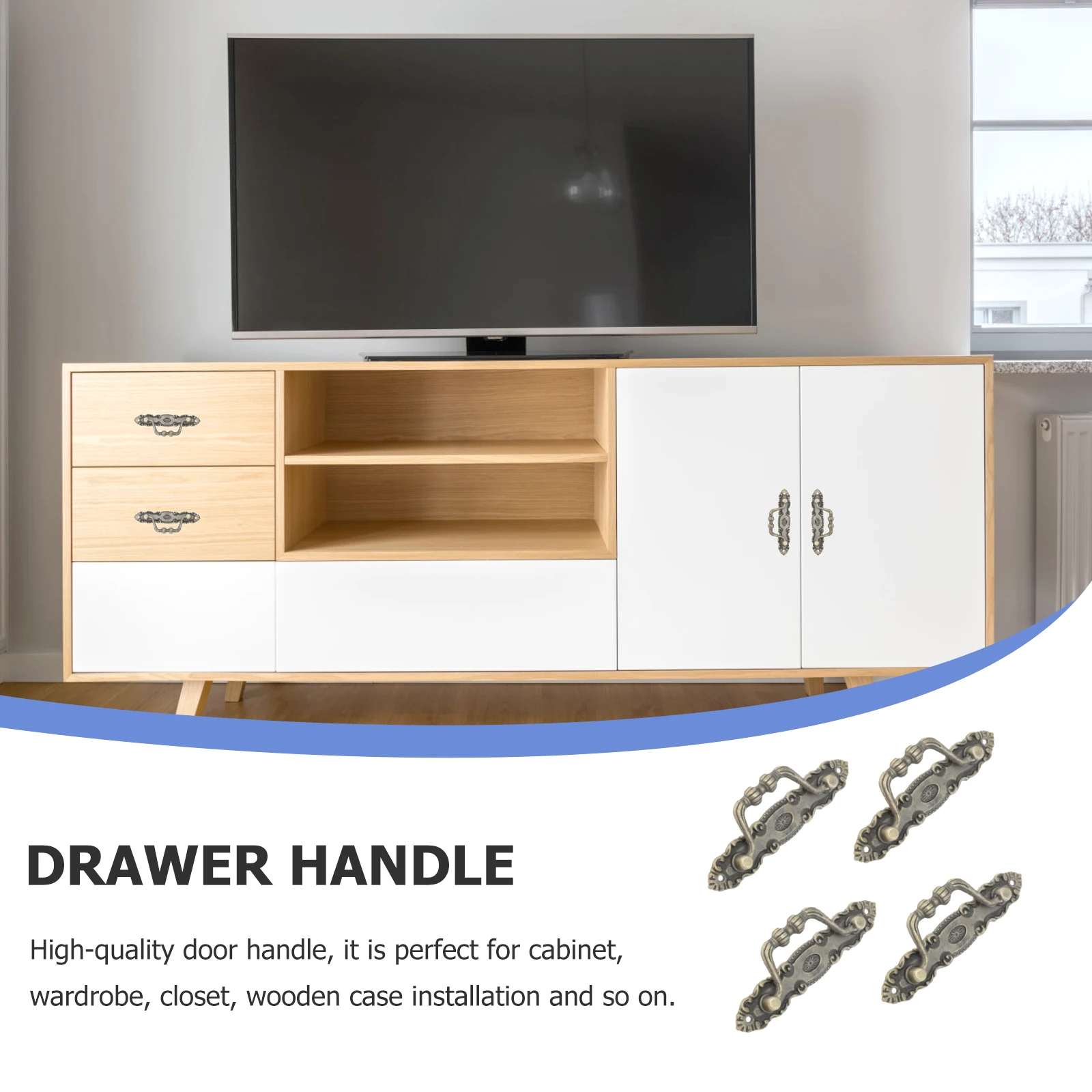 

Retro Zinc Alloy Cabinet Pulls Drawer Knobs Furniture H les Vintage Bronze Smooth Durable Wide Applications Wardrobe Closet