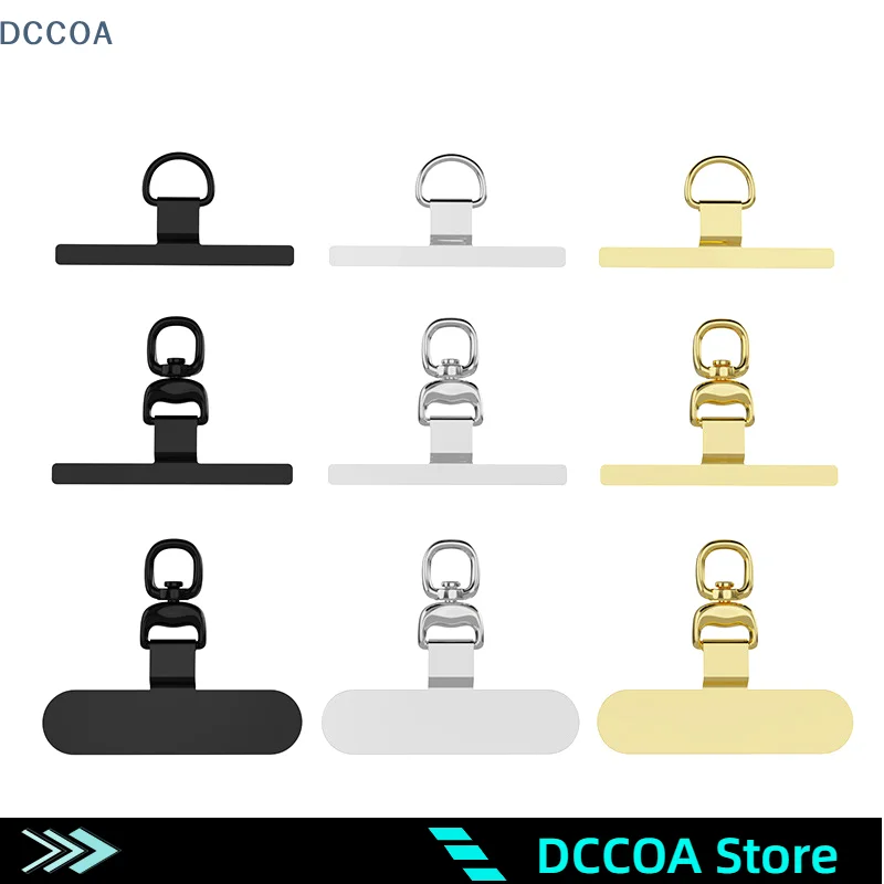 0.3MM Sturdy Metal Cellphone Tether Tab 360 Degree Rotation Phone Hanging Strap Gasket Replacement Phone Lanyard Patch Clip