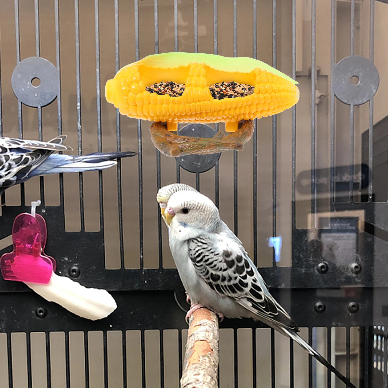 

1Pcs Pet Supply Parrot Feeder Unique Shaped Food Fodder Basin Clean Sanitary Gift for Pets Parrot Feeding Container