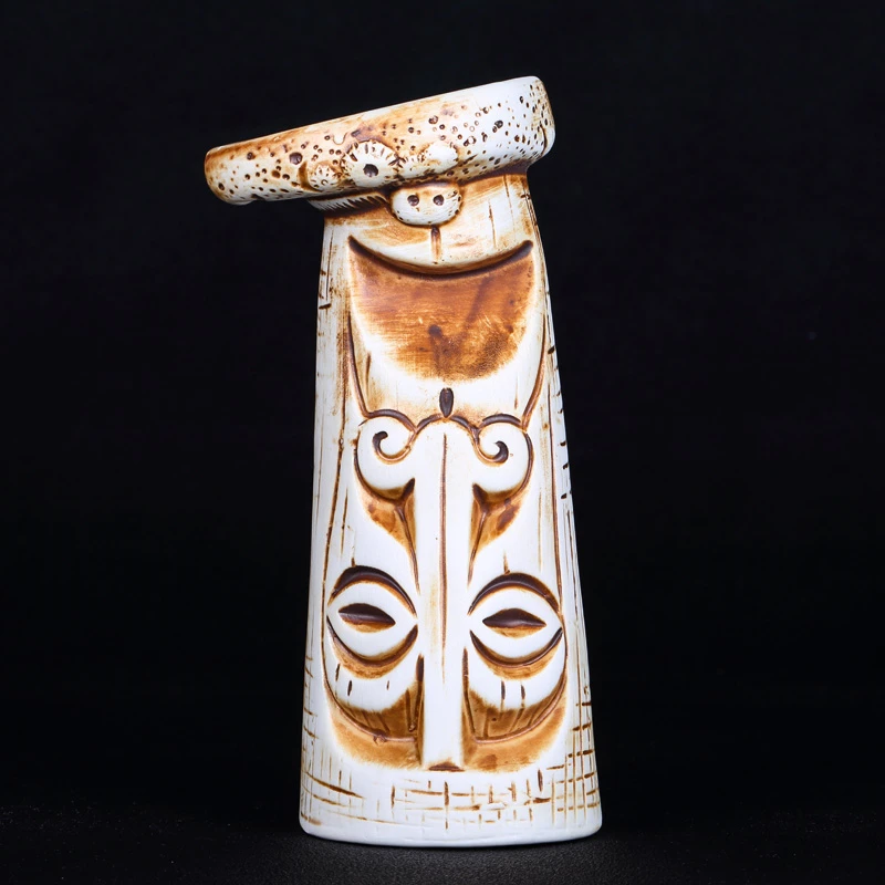 

530ml Hawaii Tiki Mugs Cocktail Cup Beer Beverage Mug Wine Mug Ceramic Easter Islander Tiki Mugs Bar Tools Barware