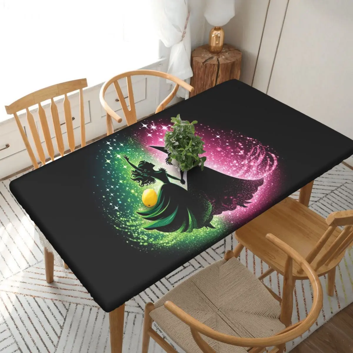 Elphaba And Glinda Wicked The Musical Custom Rectangular Tablecloth Waterproof Table Cover for Dining Events Table Cloth