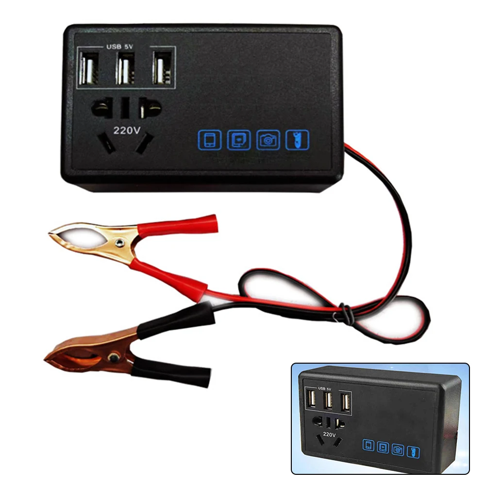 

200W Car Converter Power Inverter DC 12V/24V To DC 220V Invertor 3 Ports USB Car Adapter Socket Car Electronics Accessories