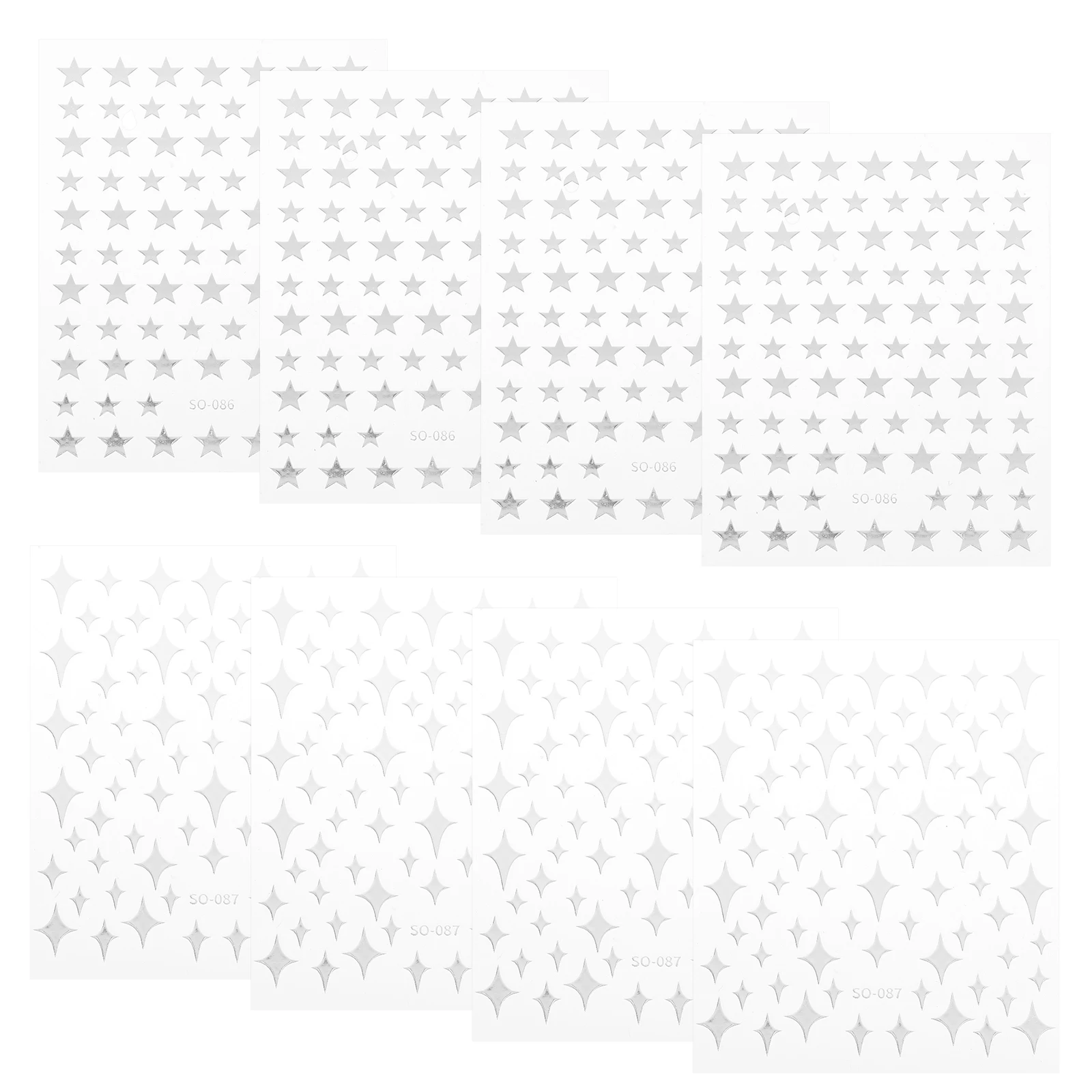 8 أوراق الذهب احباط الفضة ستار مانيكير الشارات Diy بها بنفسك نصائح لاصقة ملصقات الزخرفية الفن توريد الديكور مسمار ملصقات فنية مسمار