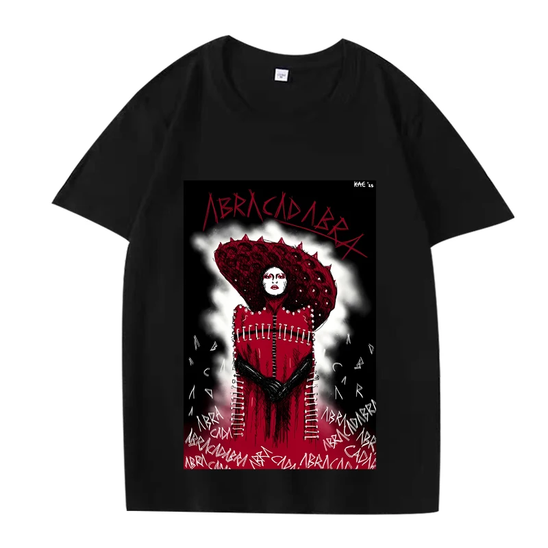 

Lady gaga Abracadabra Classic graphics T Shirt men ’s women Oversized 100% Cotton fashion short sleeve Summer print Unisex tops