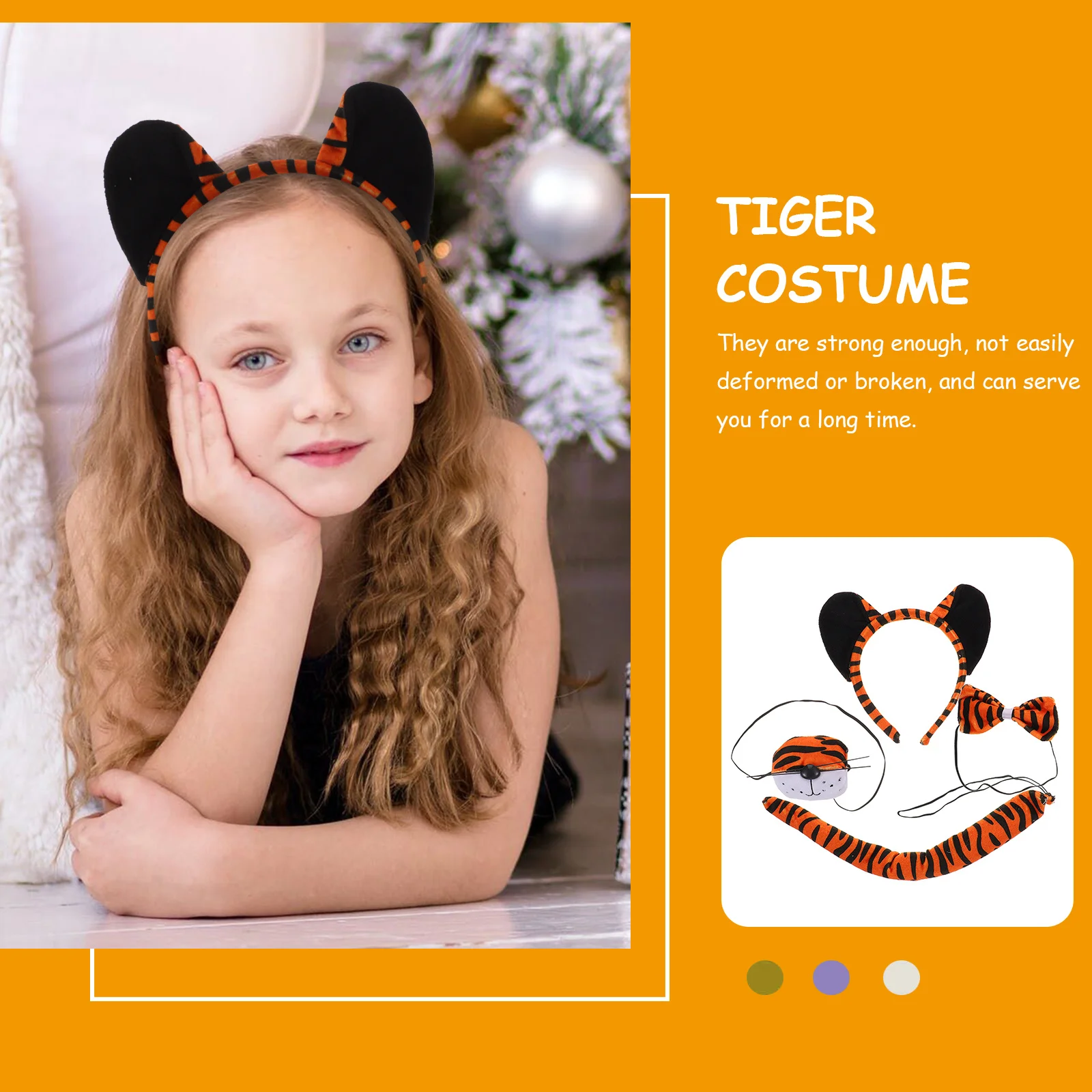 

1 set 1 Set Tiger Headband Costume Kit Animal Ears Tail For Cosplay Party Halloween Festival Masquerade Decor Props