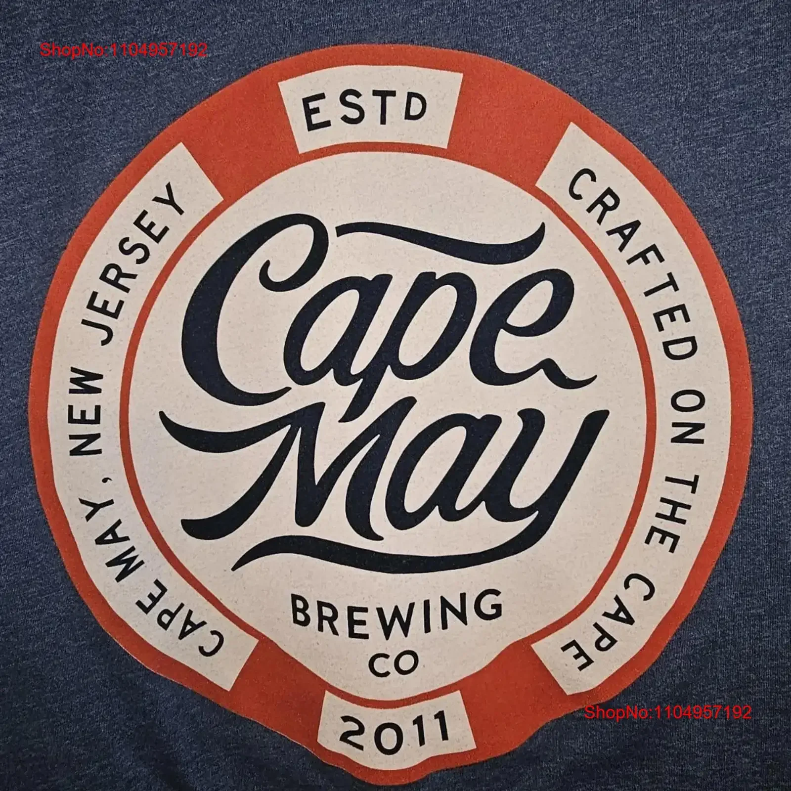 

Cape May Brewing Company Xl Mens Blue Double sided Logo T Shirt vintage Washed Stretched Comfortable Versatile streetwear Soft