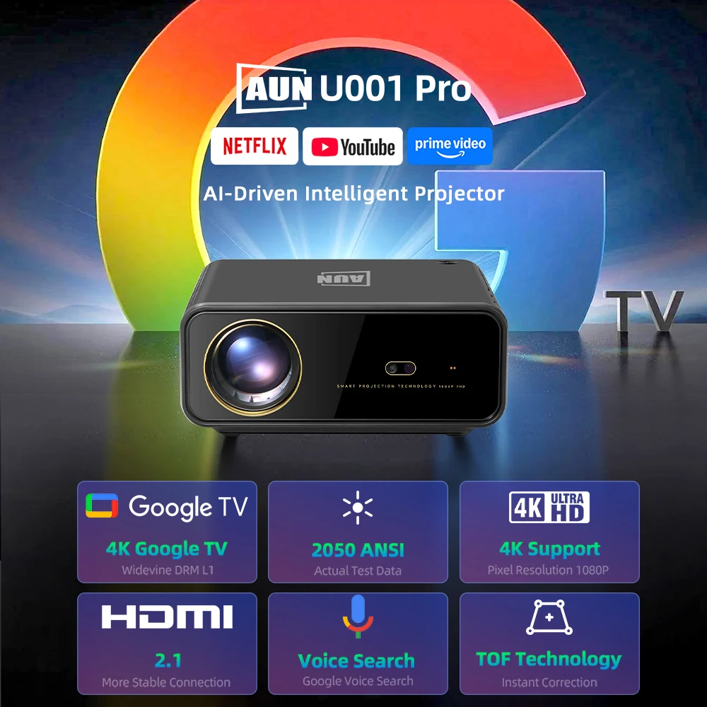 โปรเจคเตอร์ AUN U001 Pro Andro - Home Cinema Complet บทวิจารณ์และราคา