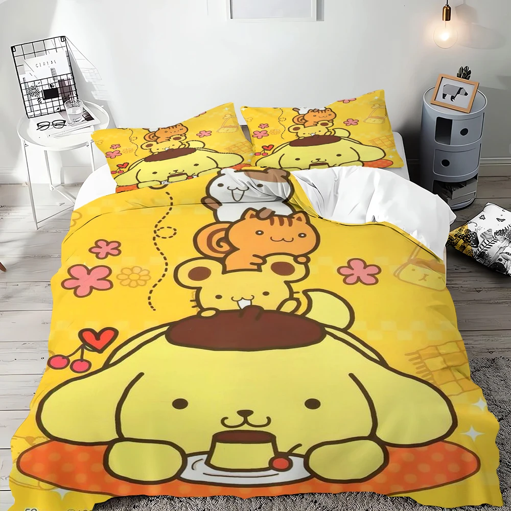 Duvet Cover Pompompurin Suitable for Single Double Bed King Size 2pcs 3pcs Bedding Pillowcase Quilt Cover Multi-size