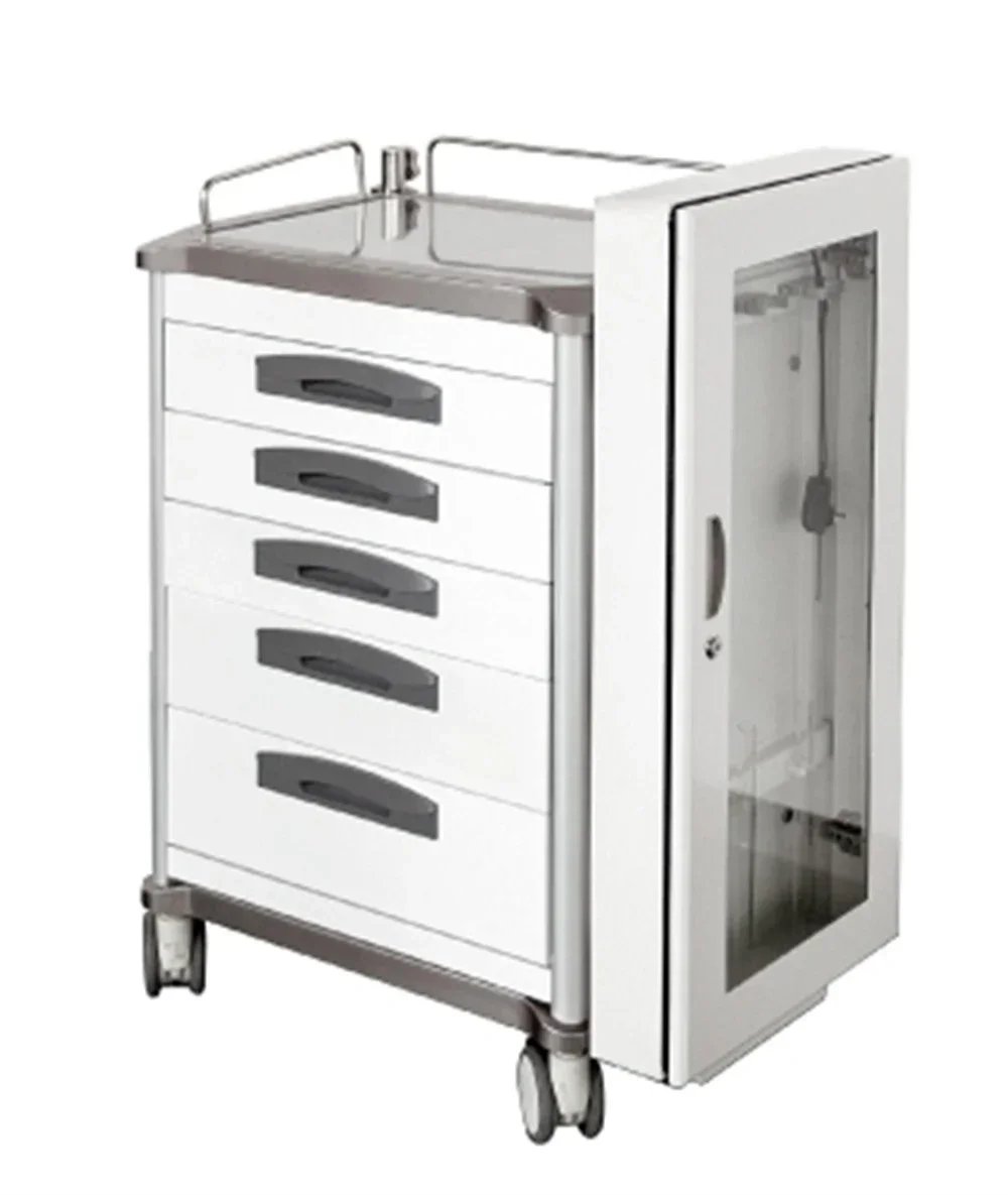 

Professional Abs Hospital Aluminum Clinic Medical Surgical Difficult Airway Trolley Endoscopy Cart