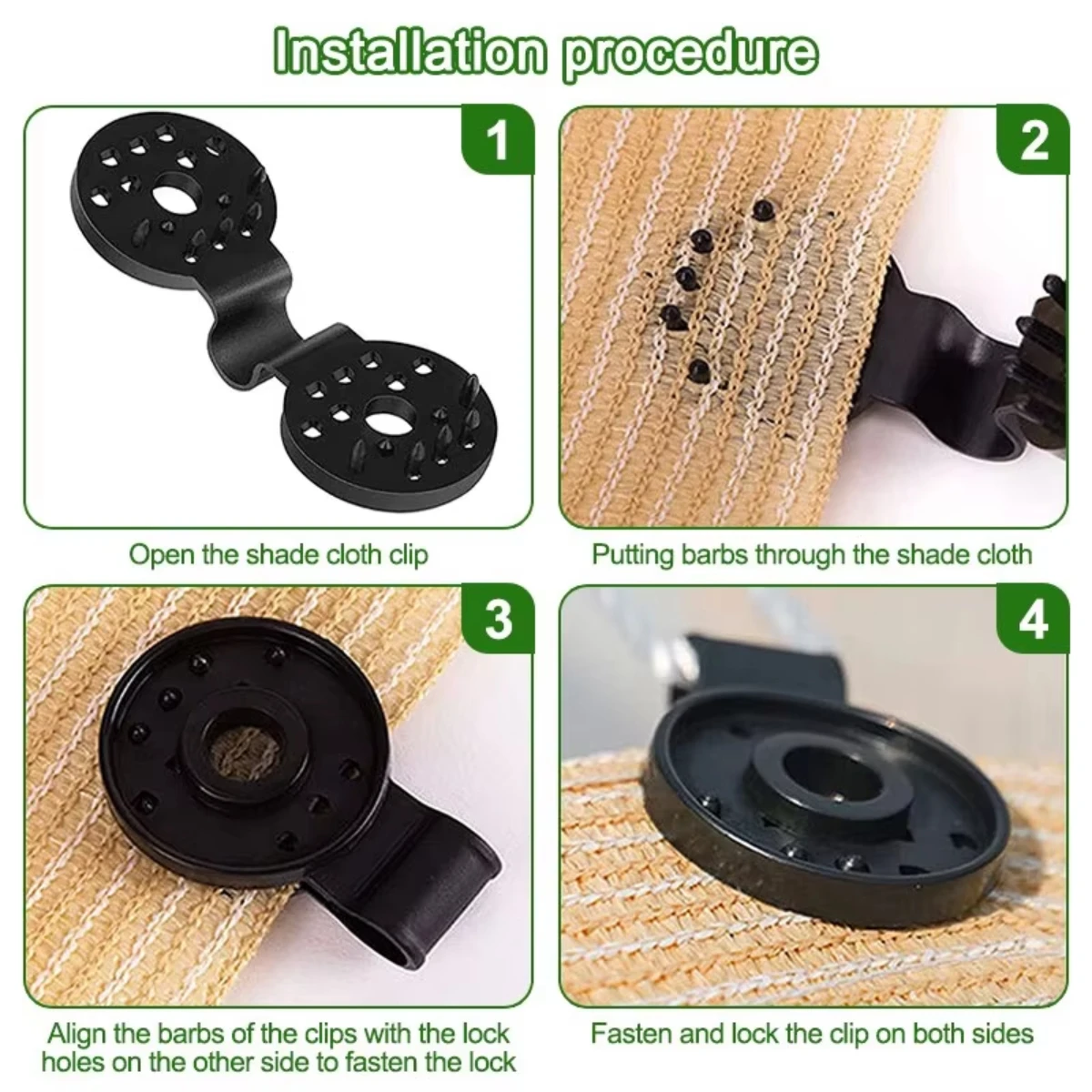 50Pcs Shade Cloth Clips Shade Fabric Clamps Grommets For Net Mesh Cover Sunblock Fabric In Garden Backyard Greenhouse Fixer