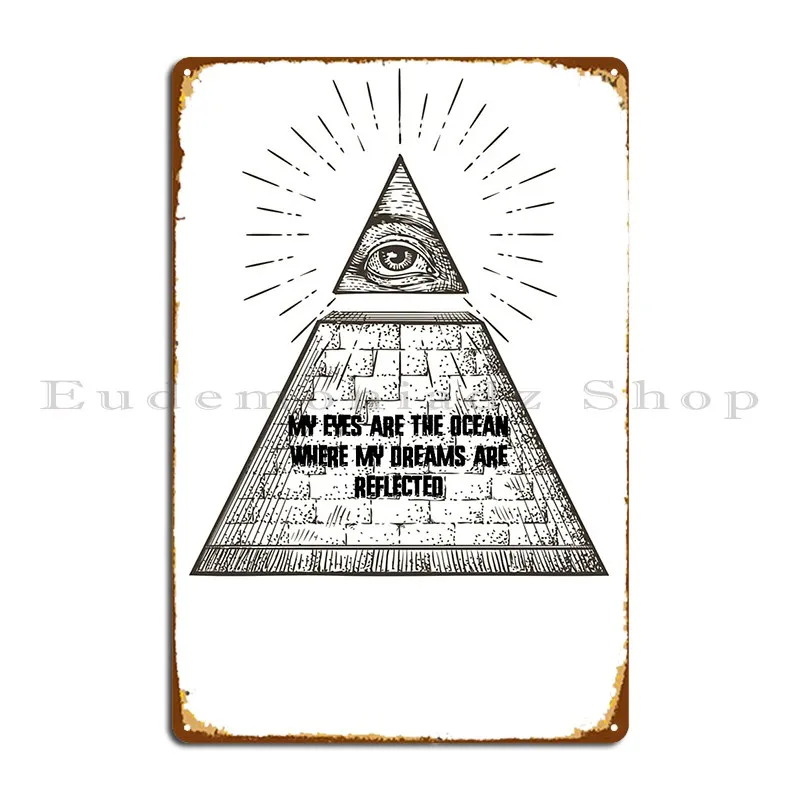 One Eyes Egypt Quote Metal Plaque Wall Decor Print Garage Create Club Tin Sign Poster