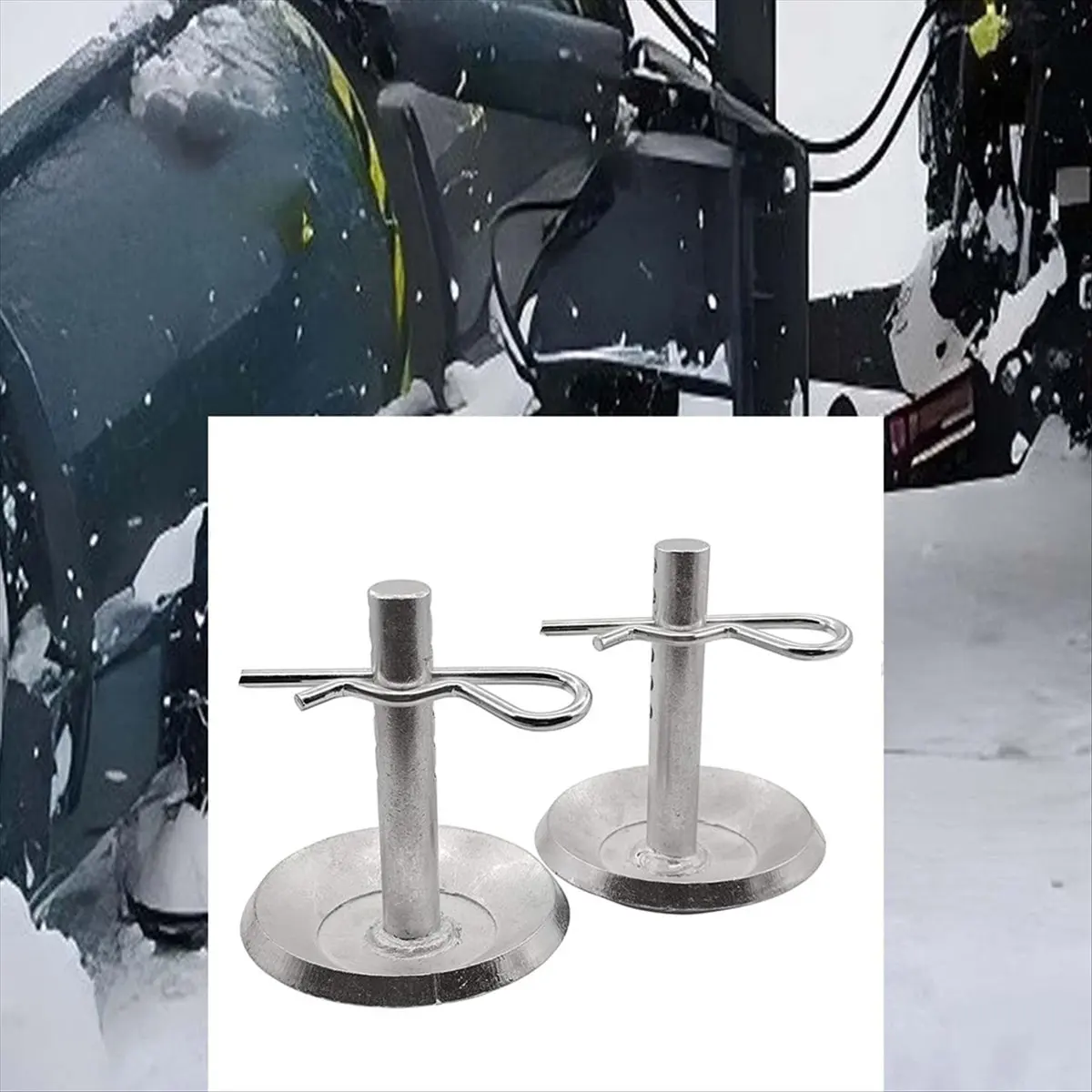 

AT33 Snow Plow Skid Shoe Blade Protector Replacement Skids Shoes with Round Shaft and Adjustable Pin Placement Lock Plow