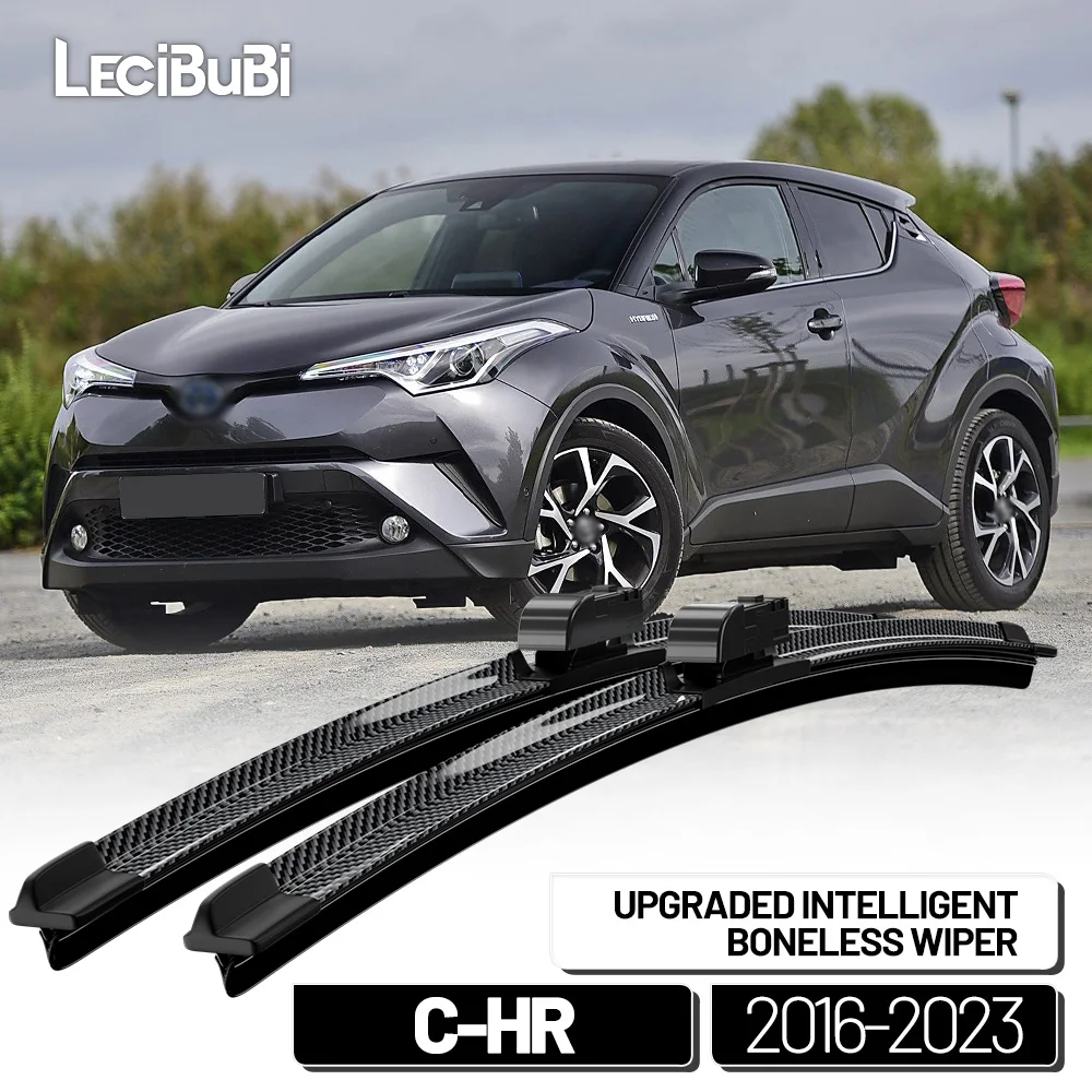 For Toyota C-HR CHR  2016-2023 2pcs Front Windshield Wiper Carbon Fibre  Blades Windscreen Wipers 2017 2018 2019 2020 2021 2022