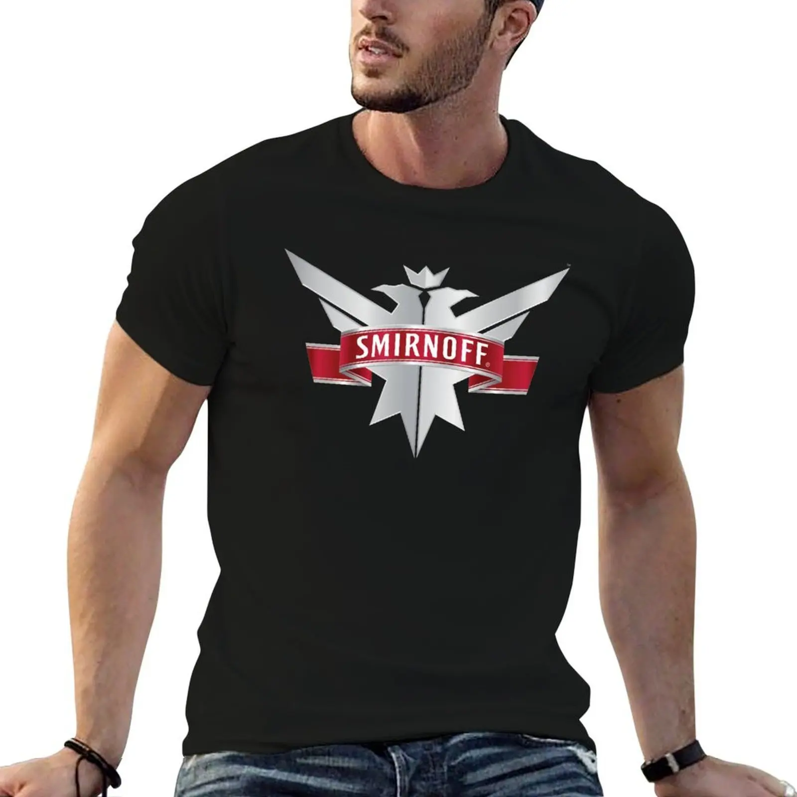Camiseta con logo de Smirnoff, camiseta para hombre, camiseta de lujo, camiseta personalizada para hombre, camiseta de algodón