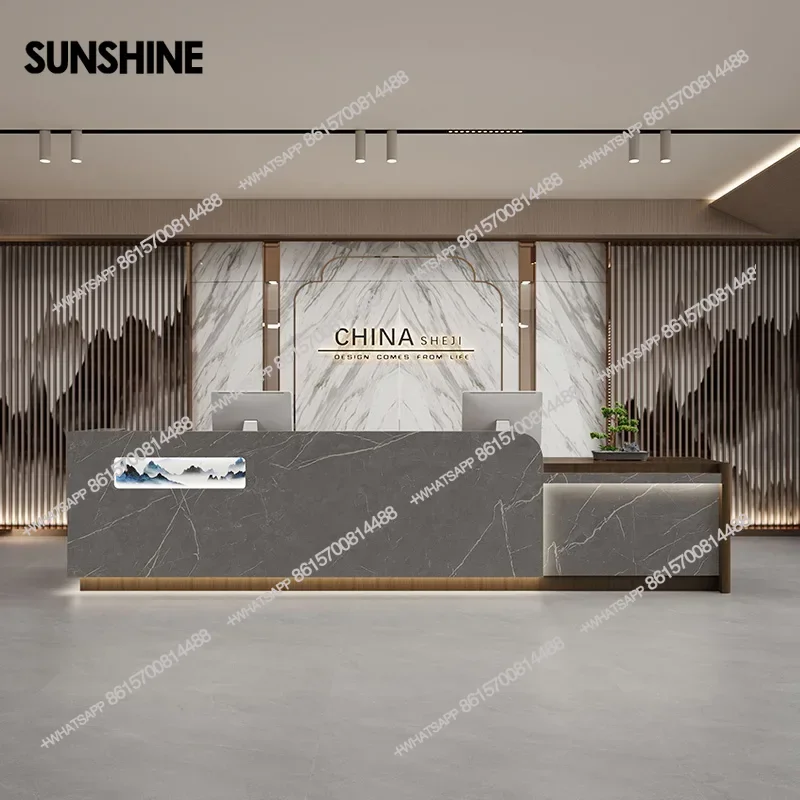 

Simple modern paint checkout page American clothing store office reception front desk