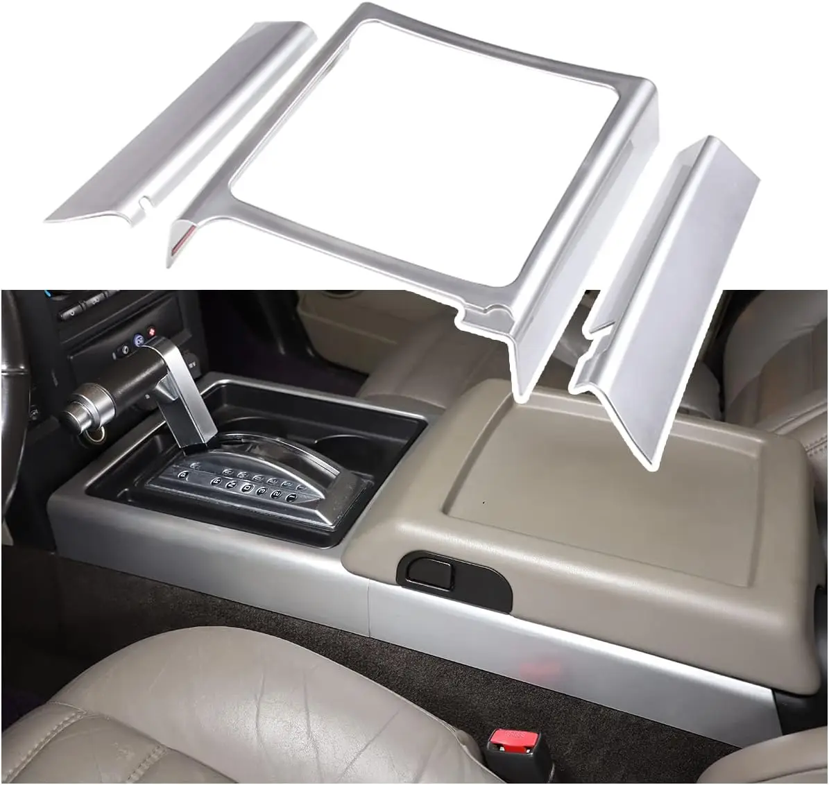 

ABS Carbon Style Console Gear Shift Frame Trim For Hummer H2 2003-2007, ABS Center Console Side Panel Frame Cover Accessories