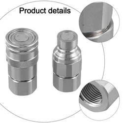 FF Flat Hydraulic Quick Coupling With Valve Plug For NPT1/4 3/8 1/2 3/4 Inch Thread High Pressure Oil Hose Connector Release