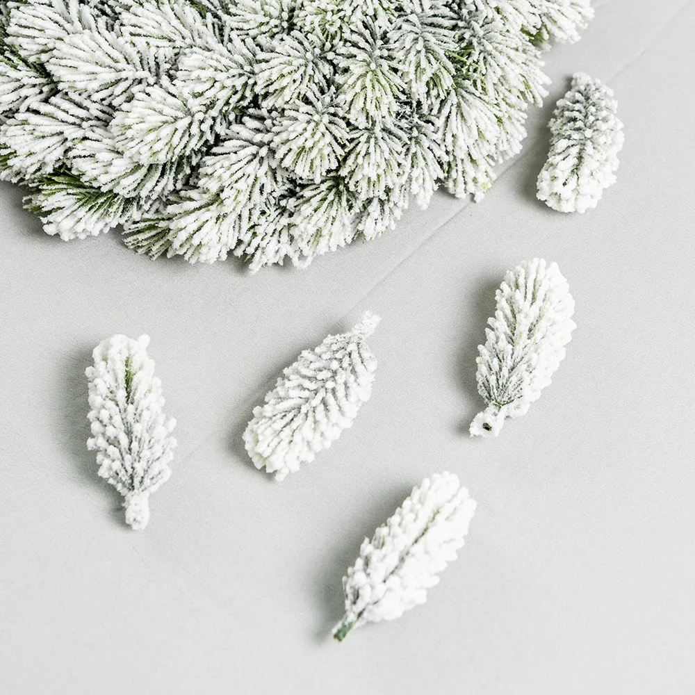 Artificial Pine Needles, 10/20 Pcs Snow Branches Fake Greenery Pine Leaves for Christmas Holiday Wreath Garland Decorations