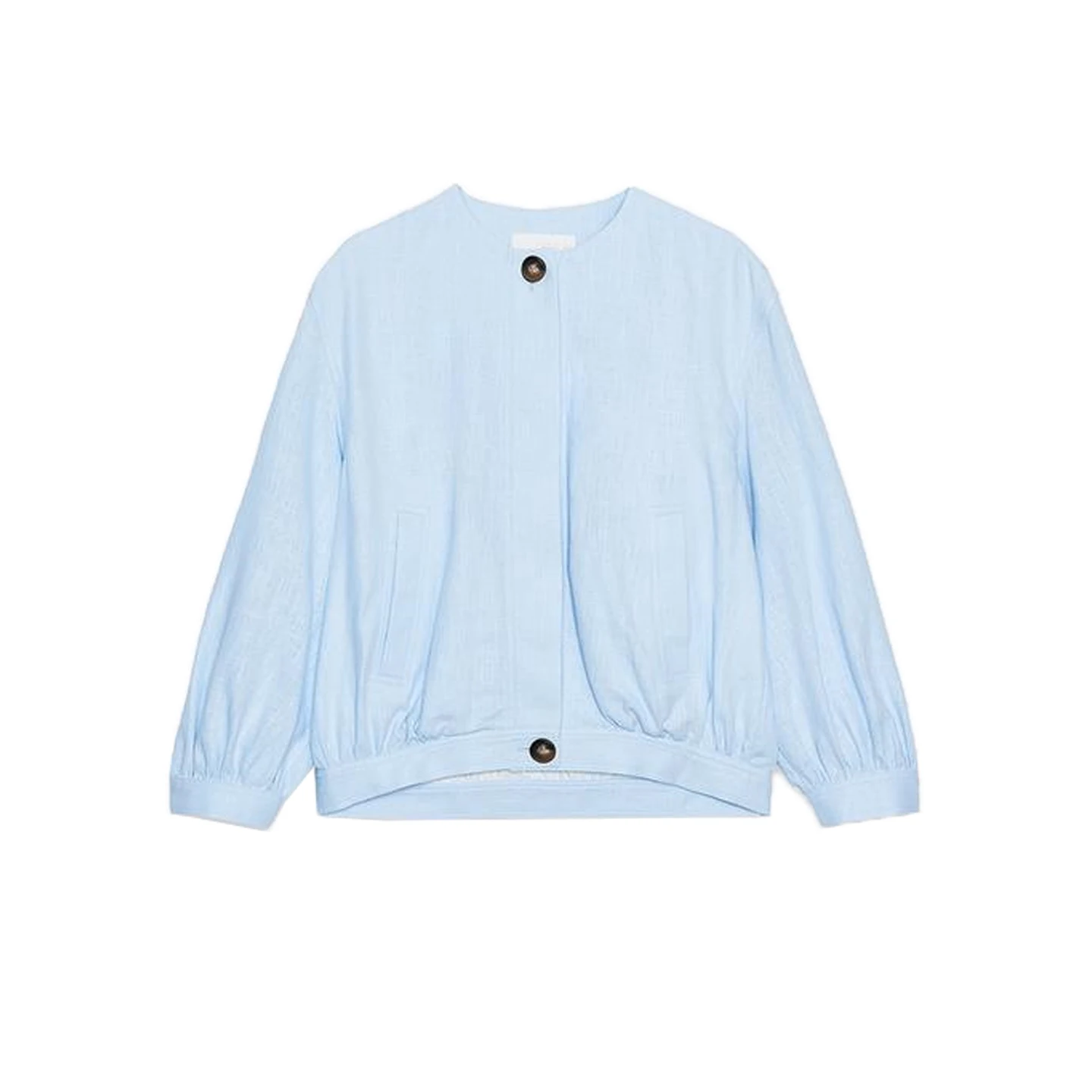 

Simple Sle из смешанной ткани Long Sve Pilot Jaet Женская летняя верхняя одежда с отделкой ket Свободный крой круглый Ne