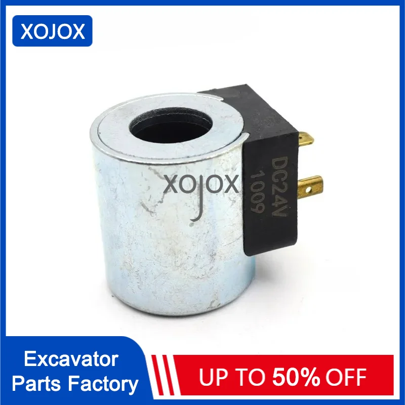 

XOJOX For Excavator Longgong solenoid valve coil Hedeke hydraulic pump solenoid valve coil 24V inner diameter 18 height 40