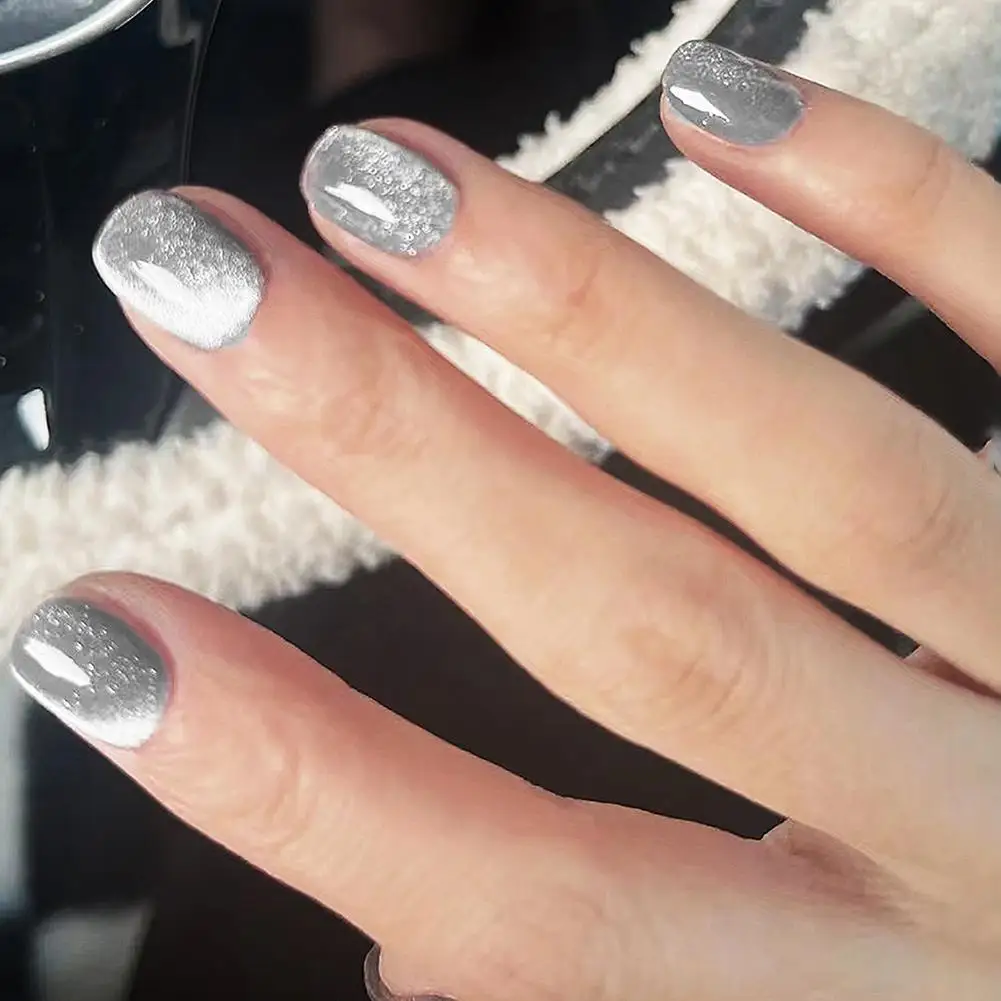 24pcs Fake Nails Square Head Fake Nail  Eye Gel Nail Polish Ceramic Press On False Nails Short Full Cover Nail Tips