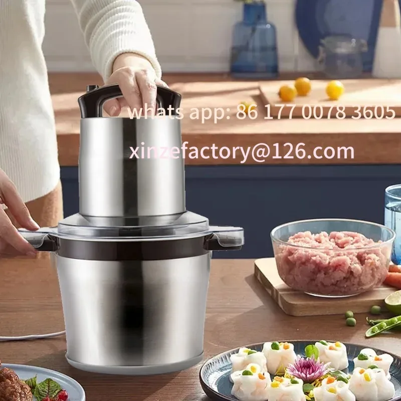 Customizable 6L Stainless Steel Meat Grinder Chopper Automatic Electric Mincing Machine High-Quality Household