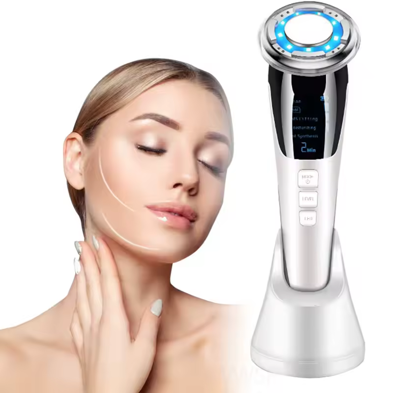 Masseur facial à micro-courant, appareil de lifting du visage EMS, machine de resserrement de la peau, appareil de soin de la peau du visage chaud et froid pour éliminer les rides