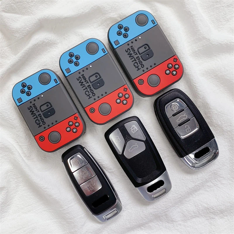 Game Console Style for Audi A4 Q5 A5 A7 A8 S5 S6 A6L S5 S7 Q5 Q7 TT TTS TFSI RS Car Key Case Smart Remote Protector Fob Keychain