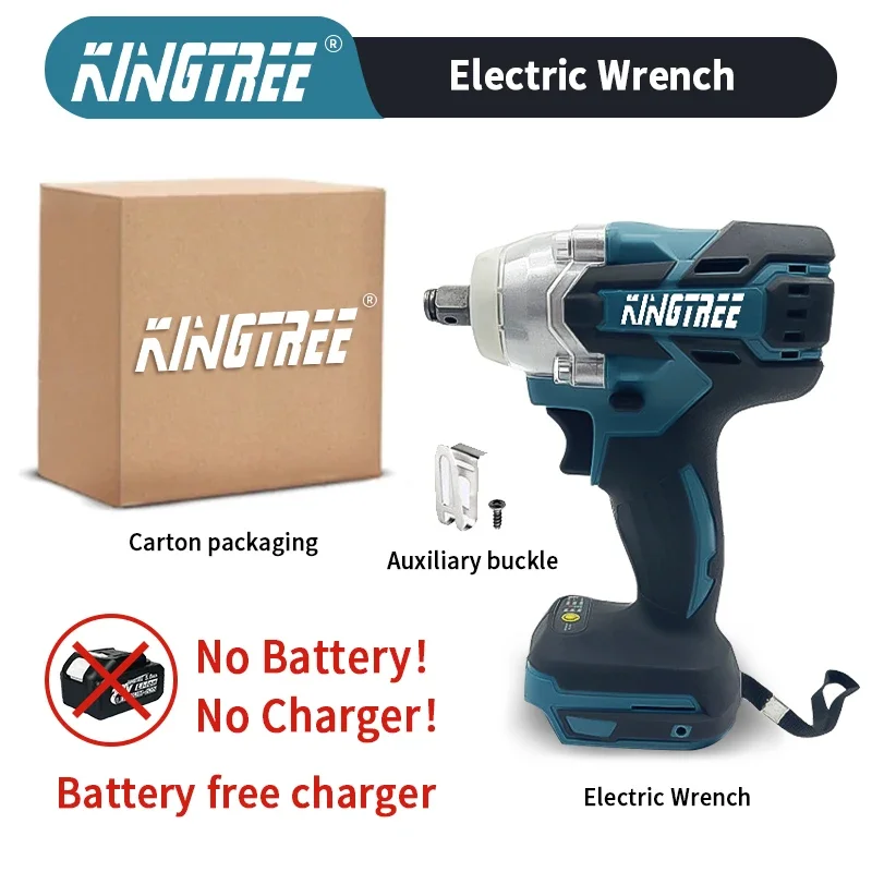 

Kingtree 588 N.M Torque Brushless Electric Impact Wrench Lithium-Ion Battery For Makita 18V Battery Home DIYS power tools