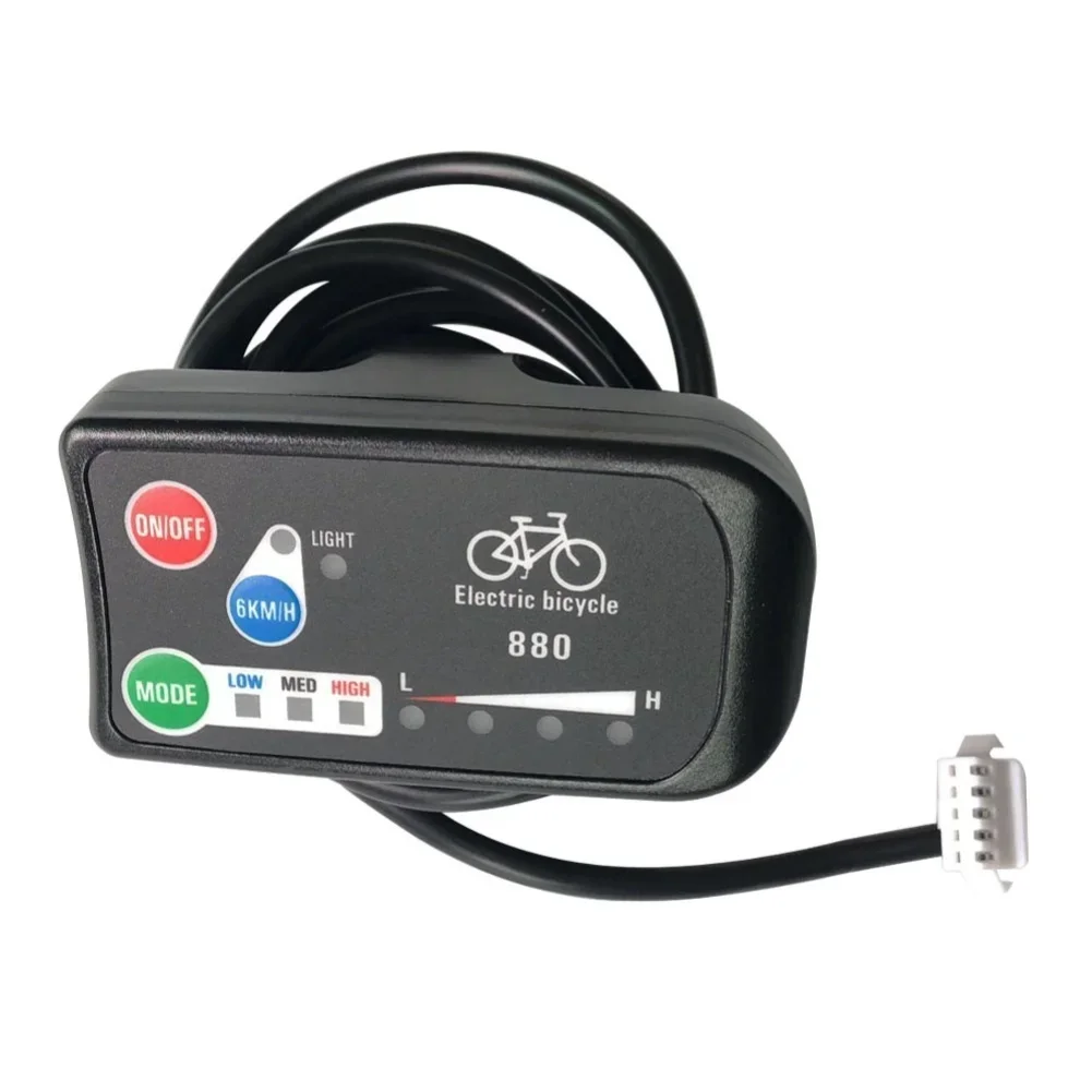 Digital Speedometer E-bike LED Display Top Speed Km miles Switch 5-pin Waterproof Connector LED Display For KT Controller Black