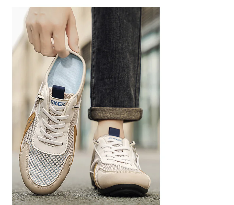 Sommer-Slipper für Herren, trendige, flache, atmungsaktive, lässige Indoor-Outdoor-Wanderschuhe, Herren-Sneaker, chanclas de hombre – Detail 5