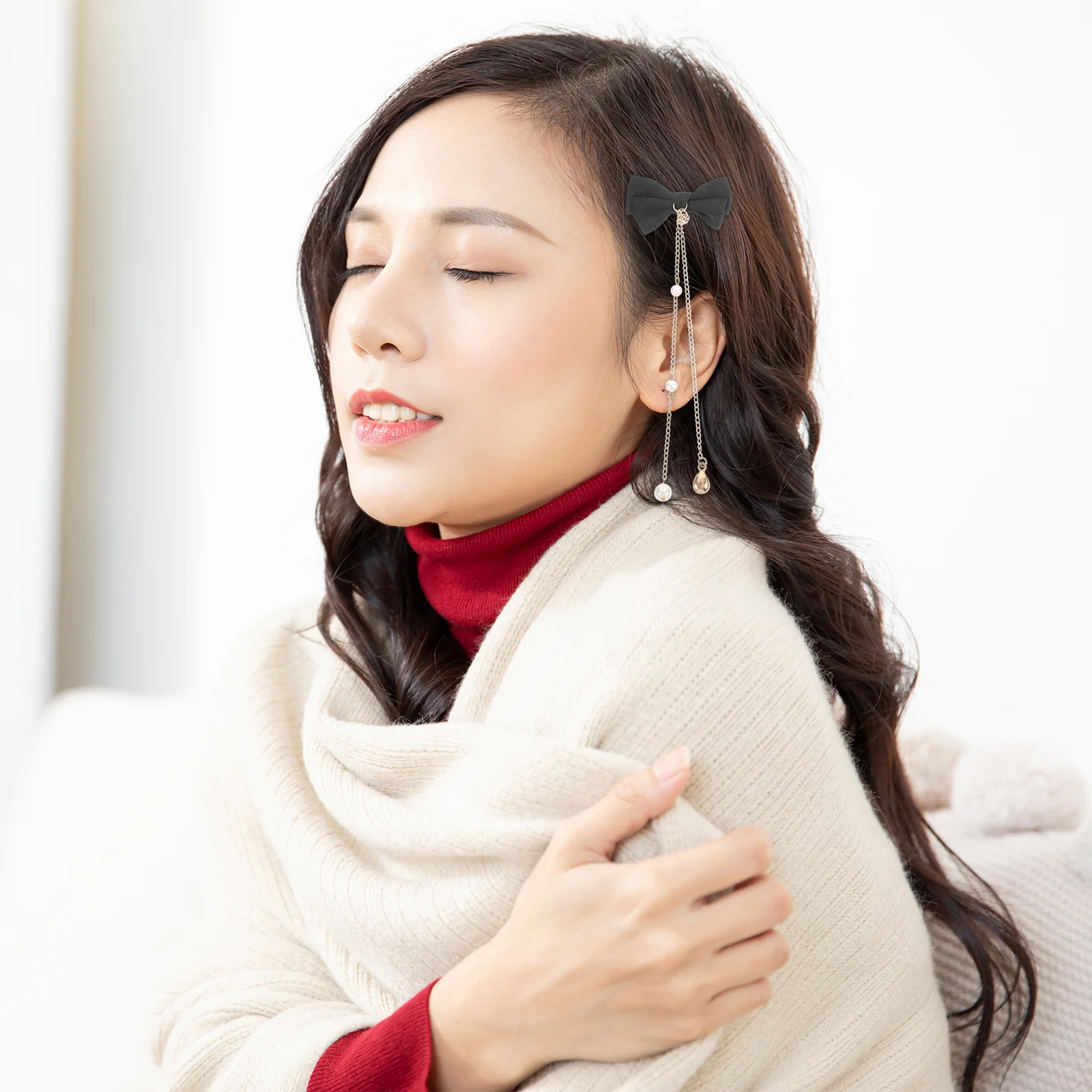 

2 шт., заколка для волос с бантом и бантом, заколка с кисточкой, элегантная висячая цепочка на спине, аксессуар для волос для свадеб, вечеринок, офиса