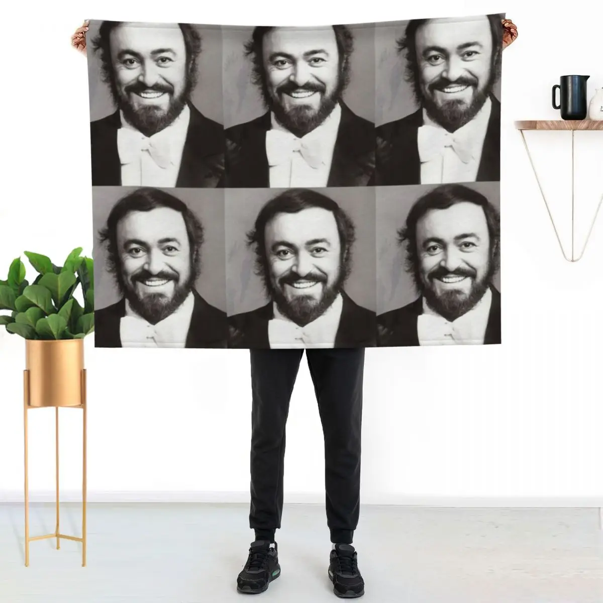 

luciano pavarotti BW Throw Blanket Soft Cozy Blanket for Pet Kids Adults
