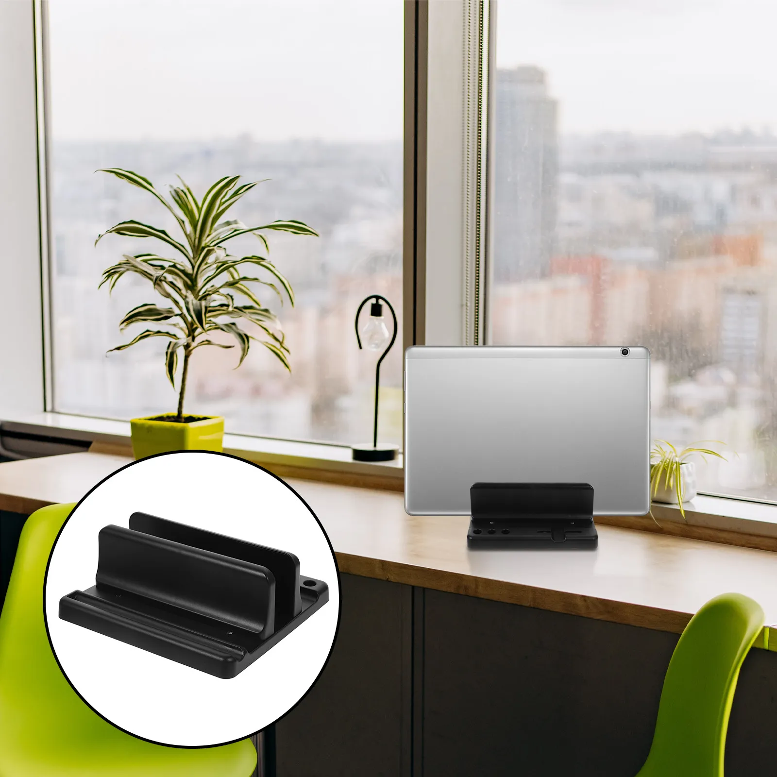 

1 шт. пластиковая подставка для ноутбука, вертикальная, удобная и практичная для дома и офиса, черная пластиковая подставка для ноутбука