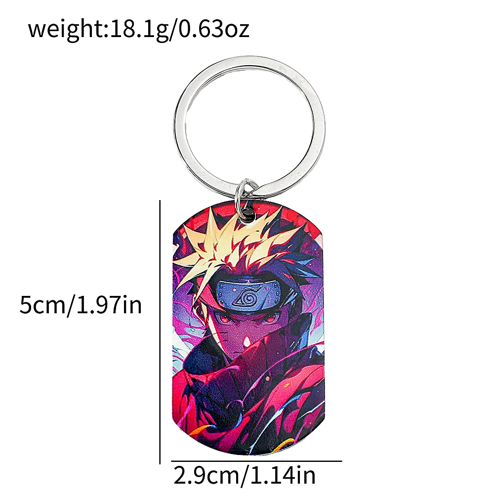 Classic Anime Uzumaki Keychain Double Sided Pattern Hatake Kakashi Keyrings For Friends Birthday Pendant Gifts