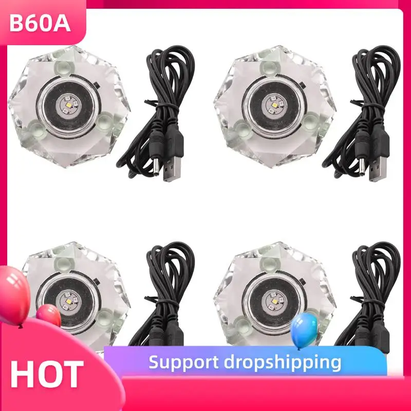 

B60A 4X Crystal LED Light Base Multicolor Auto Flashing Pedestal Color Show Stand Lighted Display Plate With Flat Top Surface