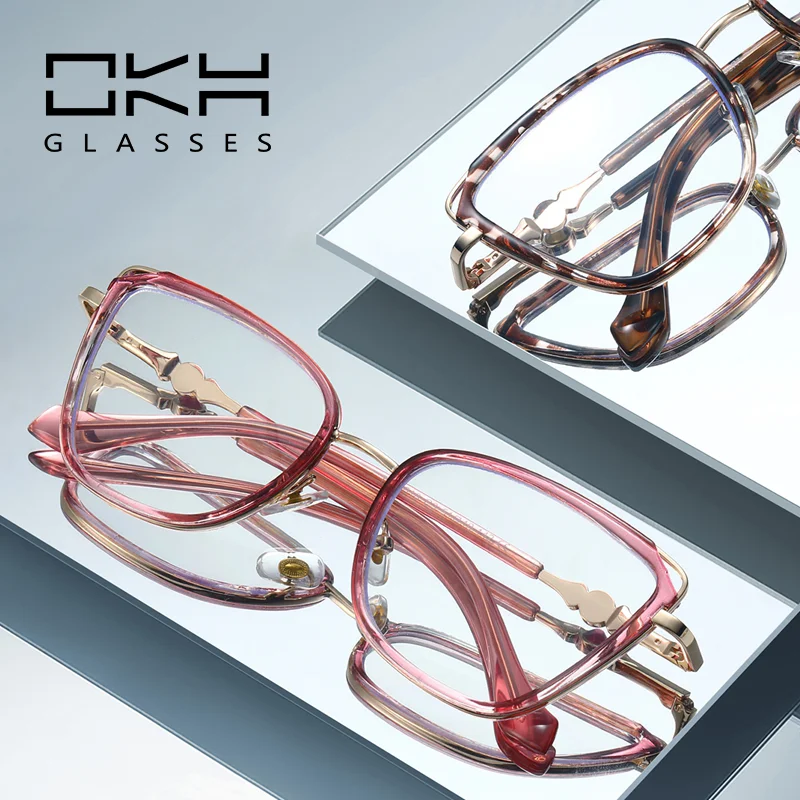 

OKH анти-синий свет оправа-бабочка модная модная оправа TR90 металлическая оправа для очков для близорукости с бриллиантами оправа для очков по рецепту для чтения
