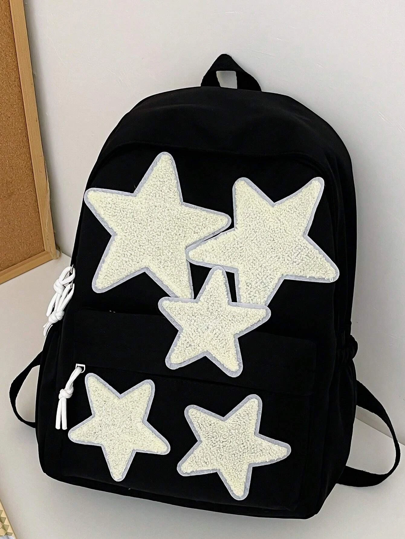 

Men's Fashionable Classic Star Pattern Backpack Large Capacity Portable Suitable Outdoor Activities Commute Backpack Schoolbag