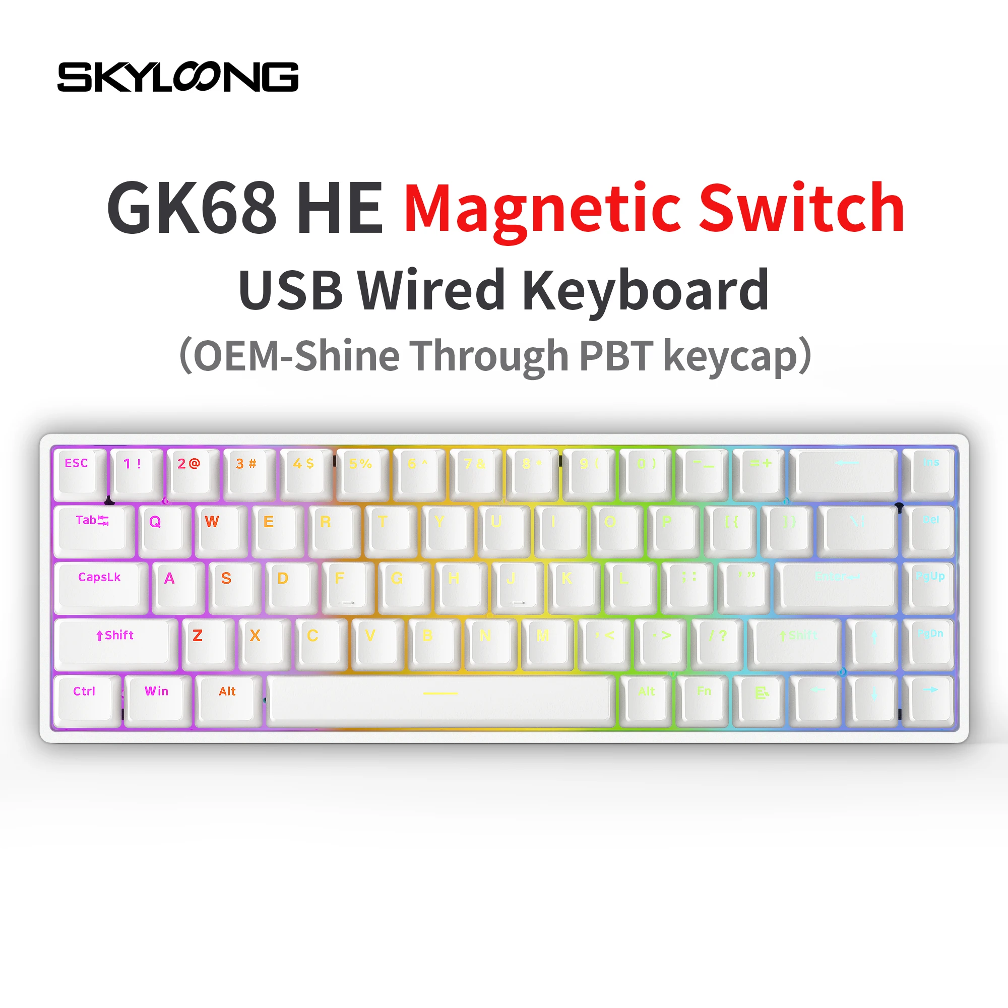 SKYLONG GK 68 HEメカニカルキーボードGateron磁気スイッチRT 0.02 RGB