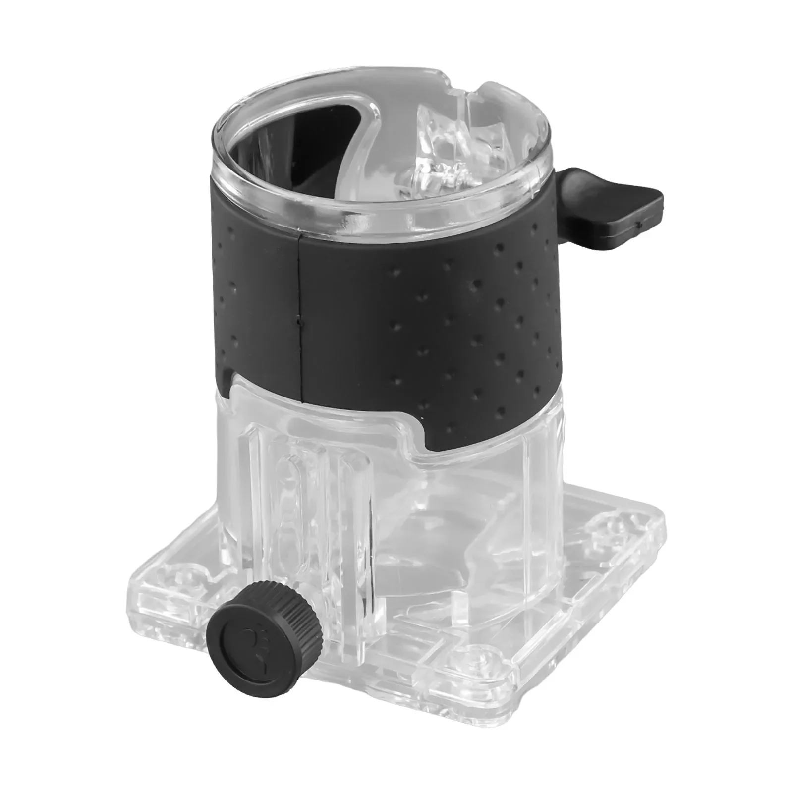 

Tool Router Base 1 Piece 95*83*106mm Accessories Plastic Protection Cover Transparent/Black Trimmer Router Base